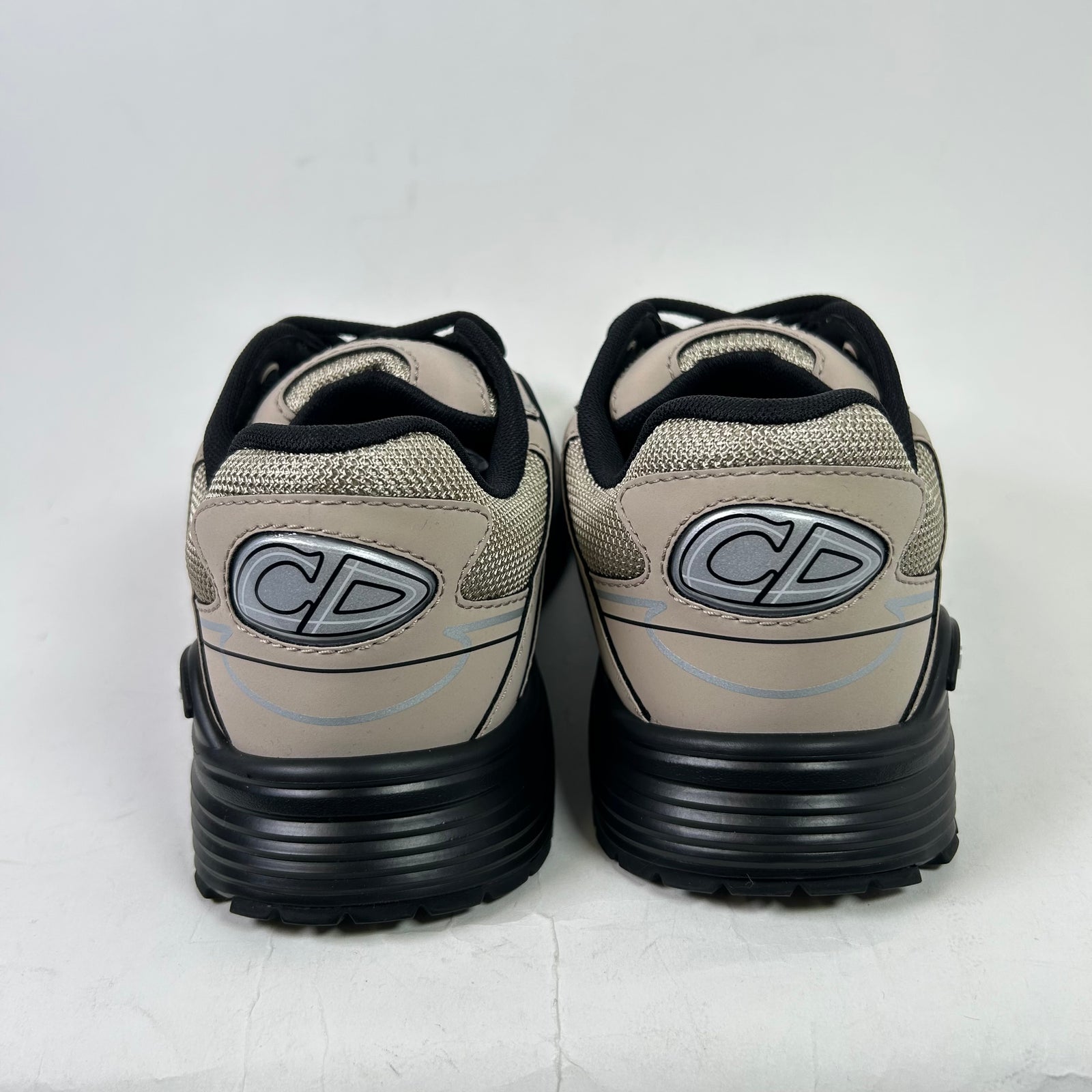 Dior B30 Beige/Black Mesh Microfiber Sneakers