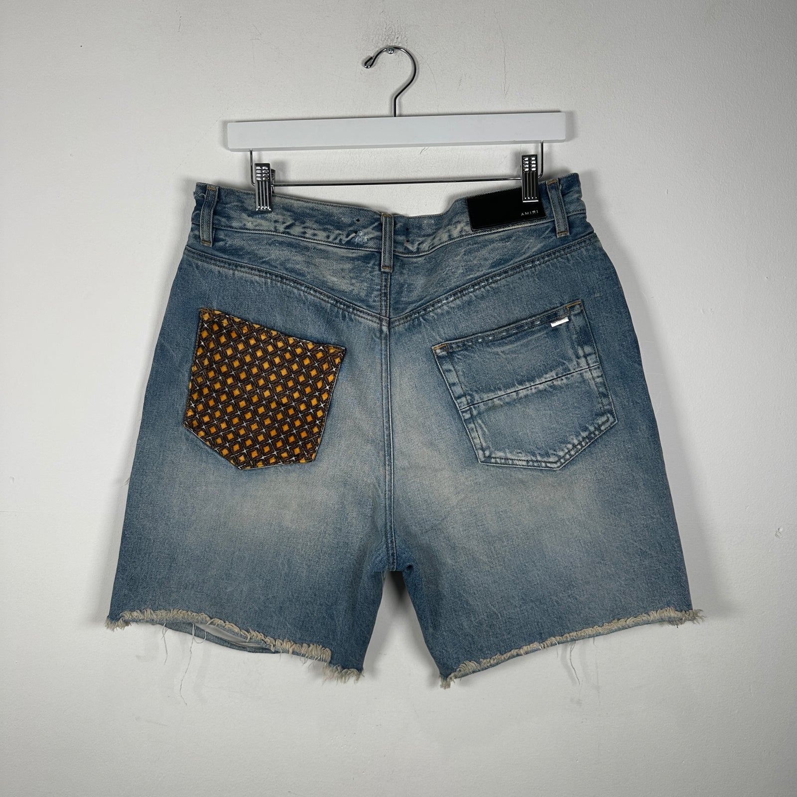 Amiri Patchwork Cut-Off Shorts Size 32