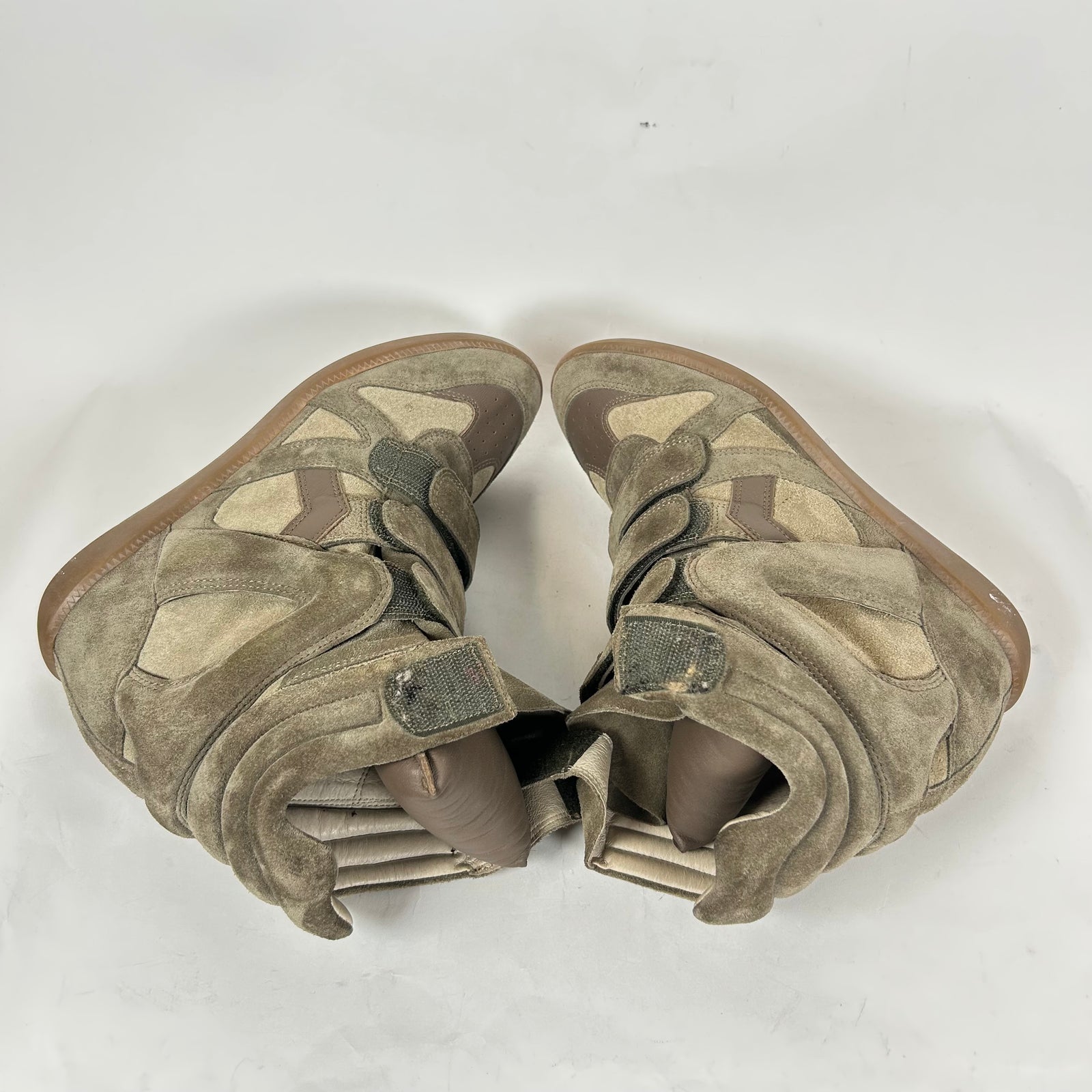 Isabel Marant Beige Leather Suede Bekket Sneaker Size 40