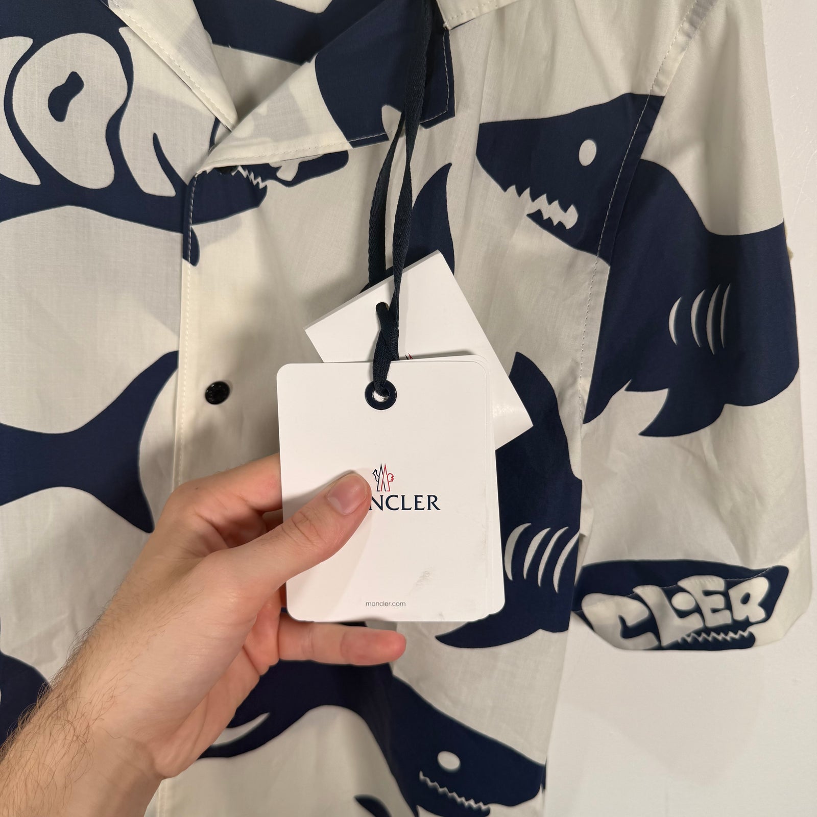 Moncler Shark Nylon Camp Shirt Size S