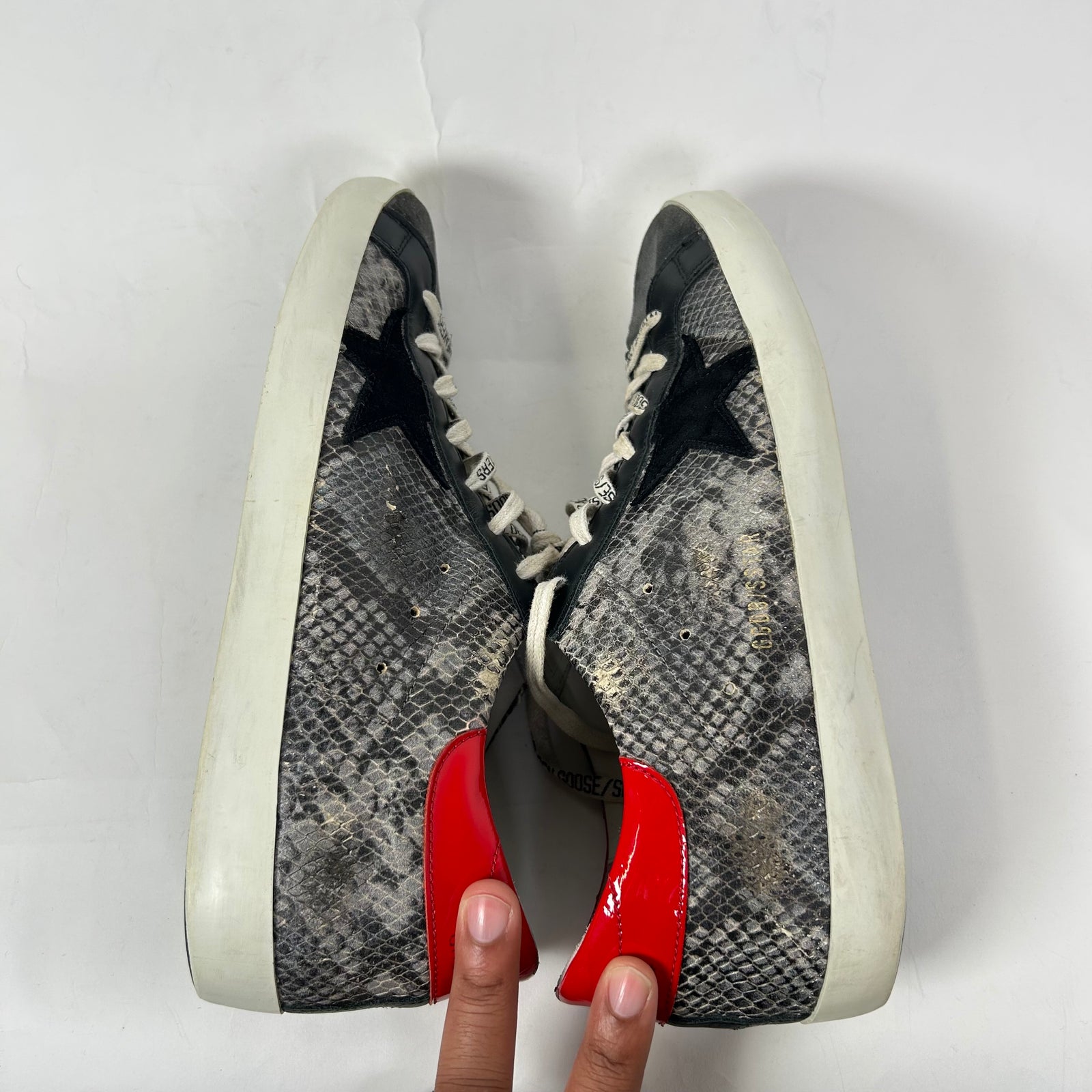 Golden Goose Grey/Red Python Superstar Size 45