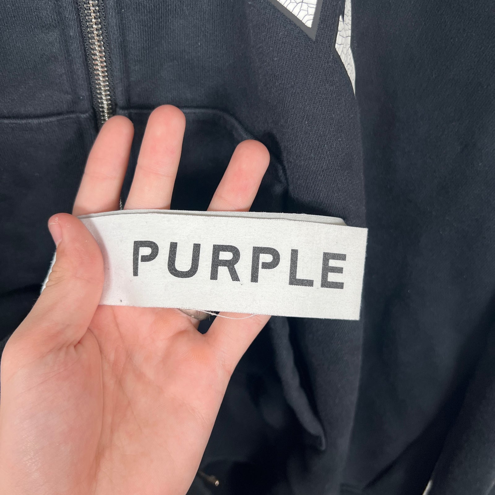 Purple Black Logo Zip-up Hoodie Size M