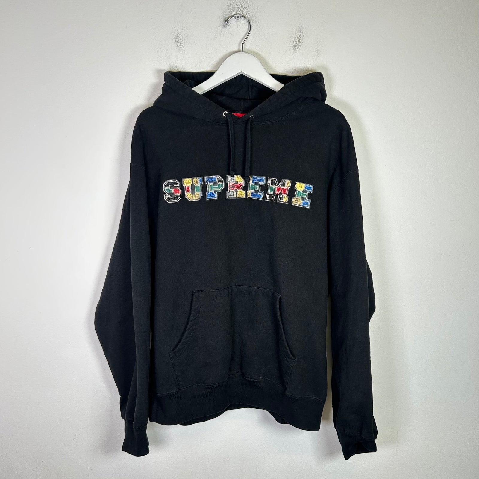 Supreme Collegiate Leather Patchwork Hoodie