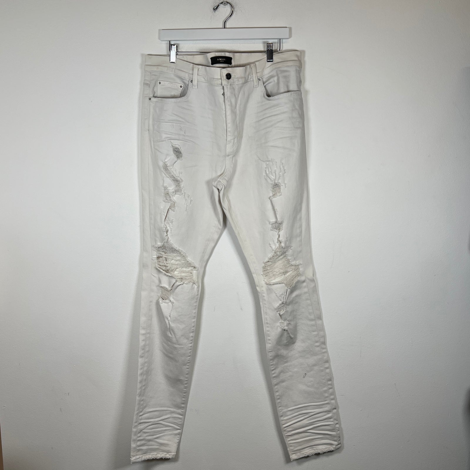 Amiri White Thrasher Jeans Size 38