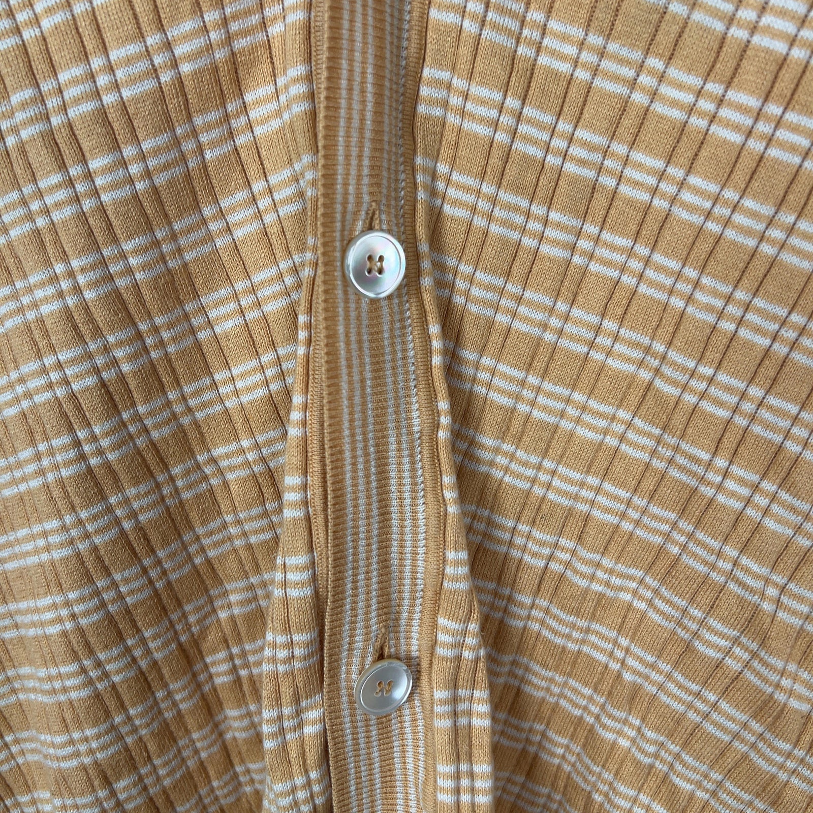Prada Yellow Striped Cotton Cardigan