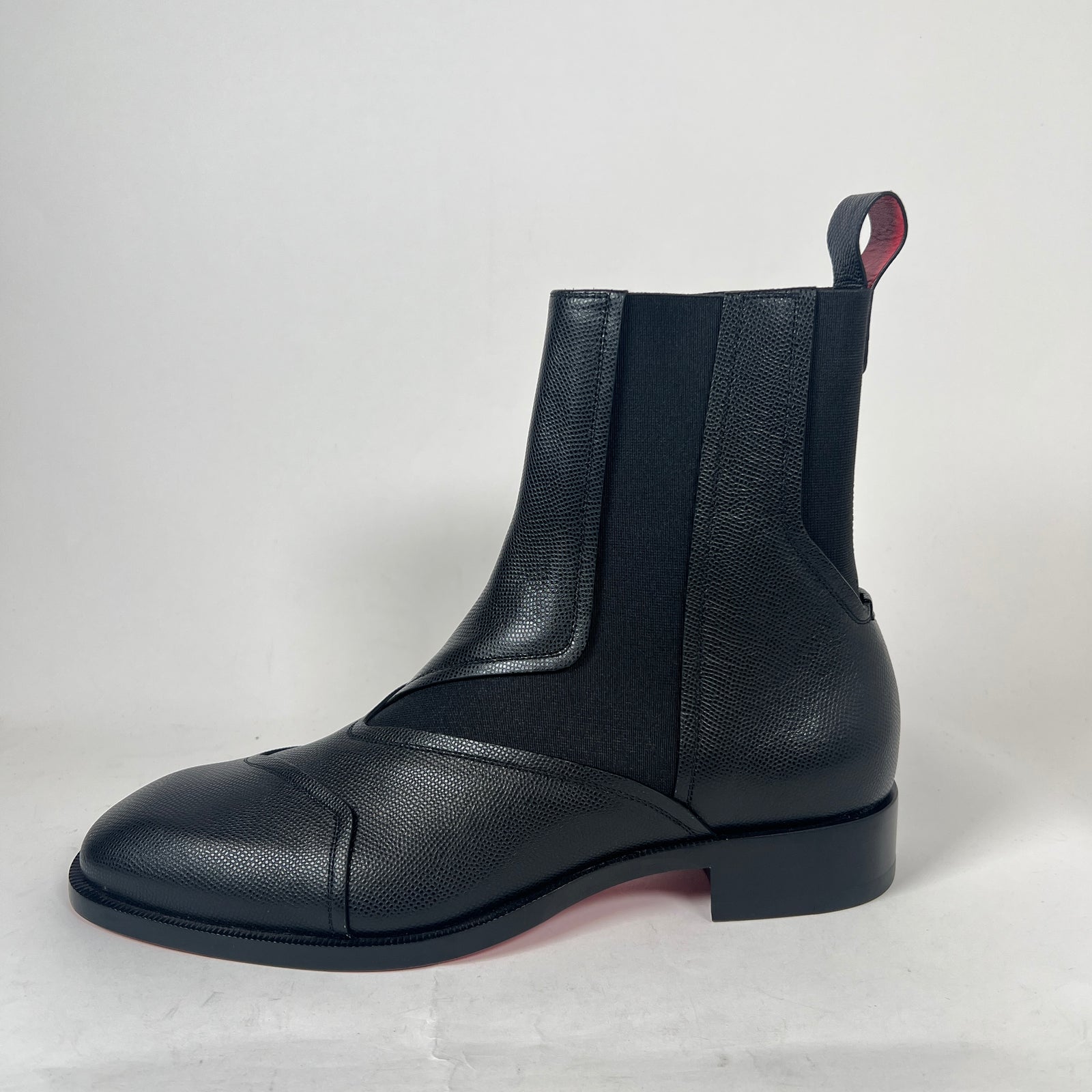 Christian Louboutin Black Boabi Leather Chelsea Boot Size 42
