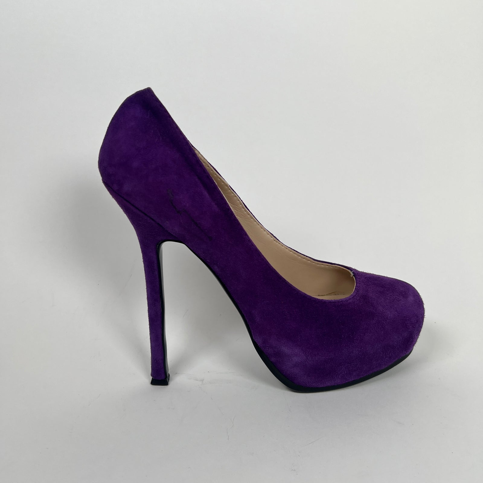 Yves Saint Laurent Purple Suede Platform Pumps Size 40
