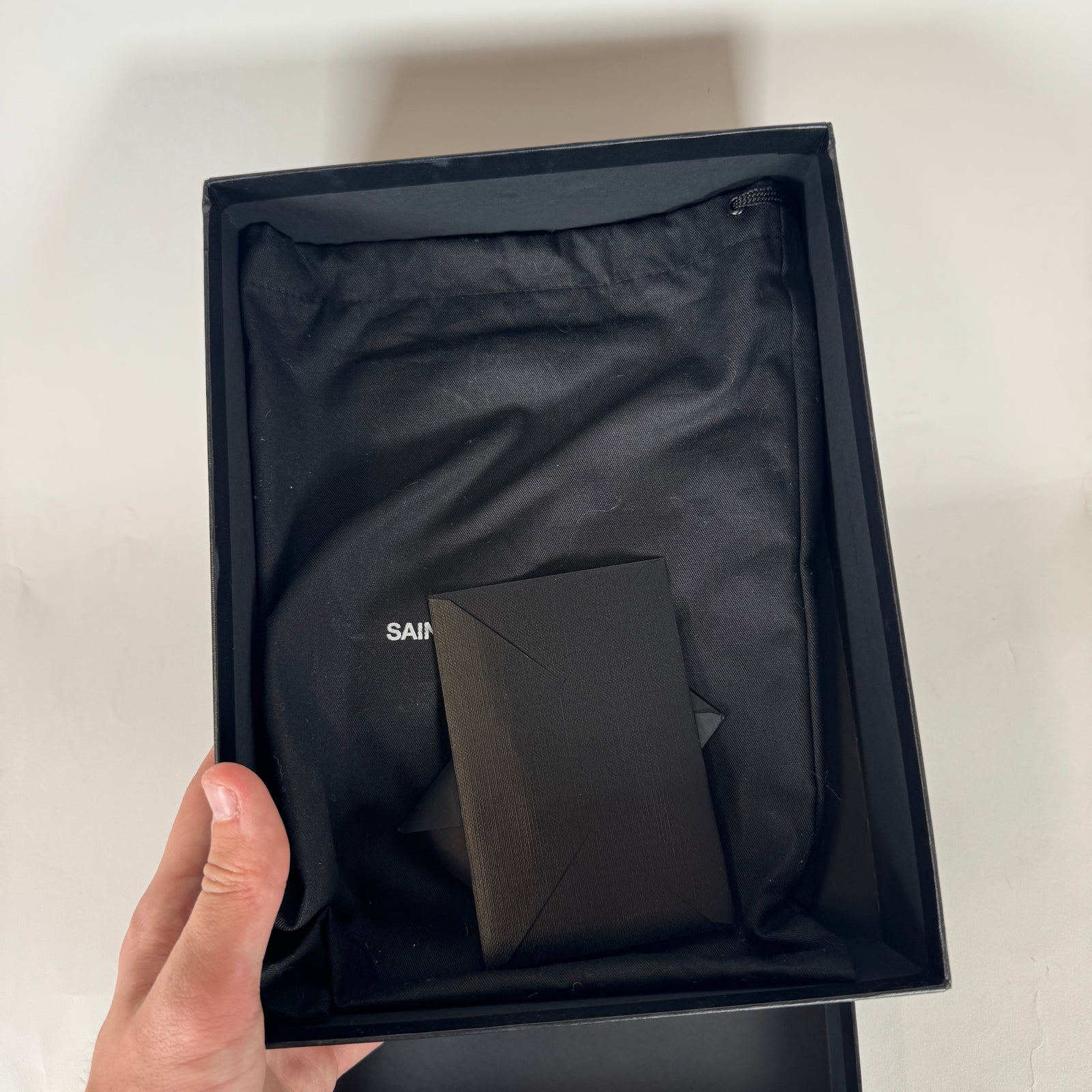 Saint Laurent Black Quilted Envelope Wallet Chain