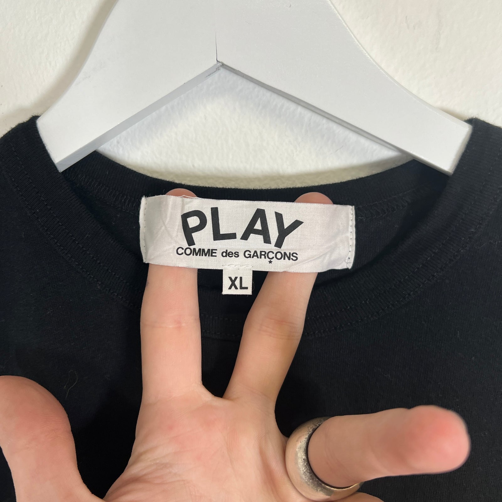 CDG Play Black T-Shirt Size XL