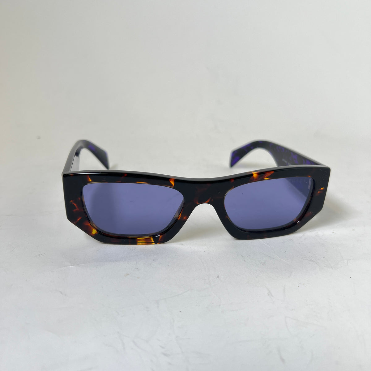 Prada Havana PR A01S Rectangular Sunglasses