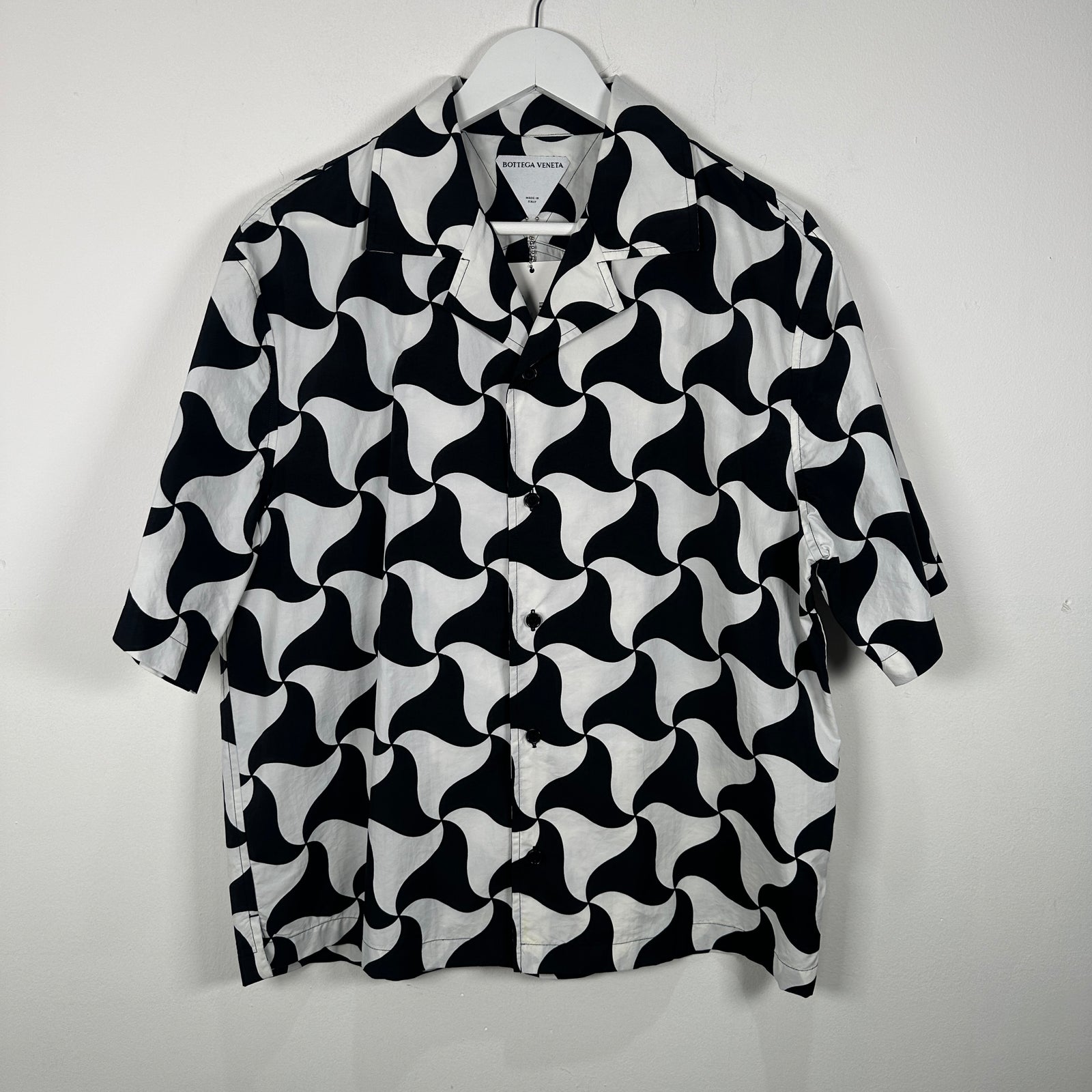 Bottega Veneta Wavy Technical Button-up Shirt Size S