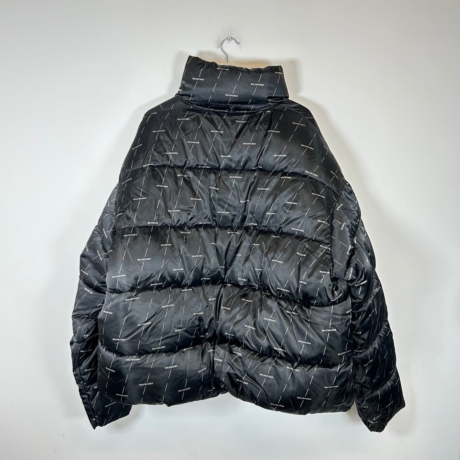 Balenciaga Black/Grey All Over Puffer Size 54