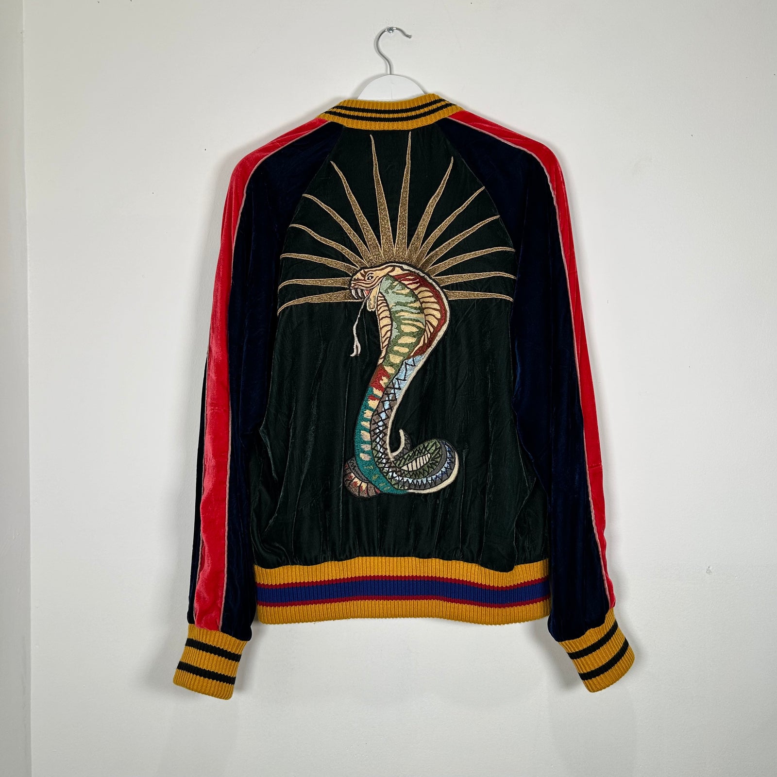 Gucci Velour Snake Bomber Jacket Size S