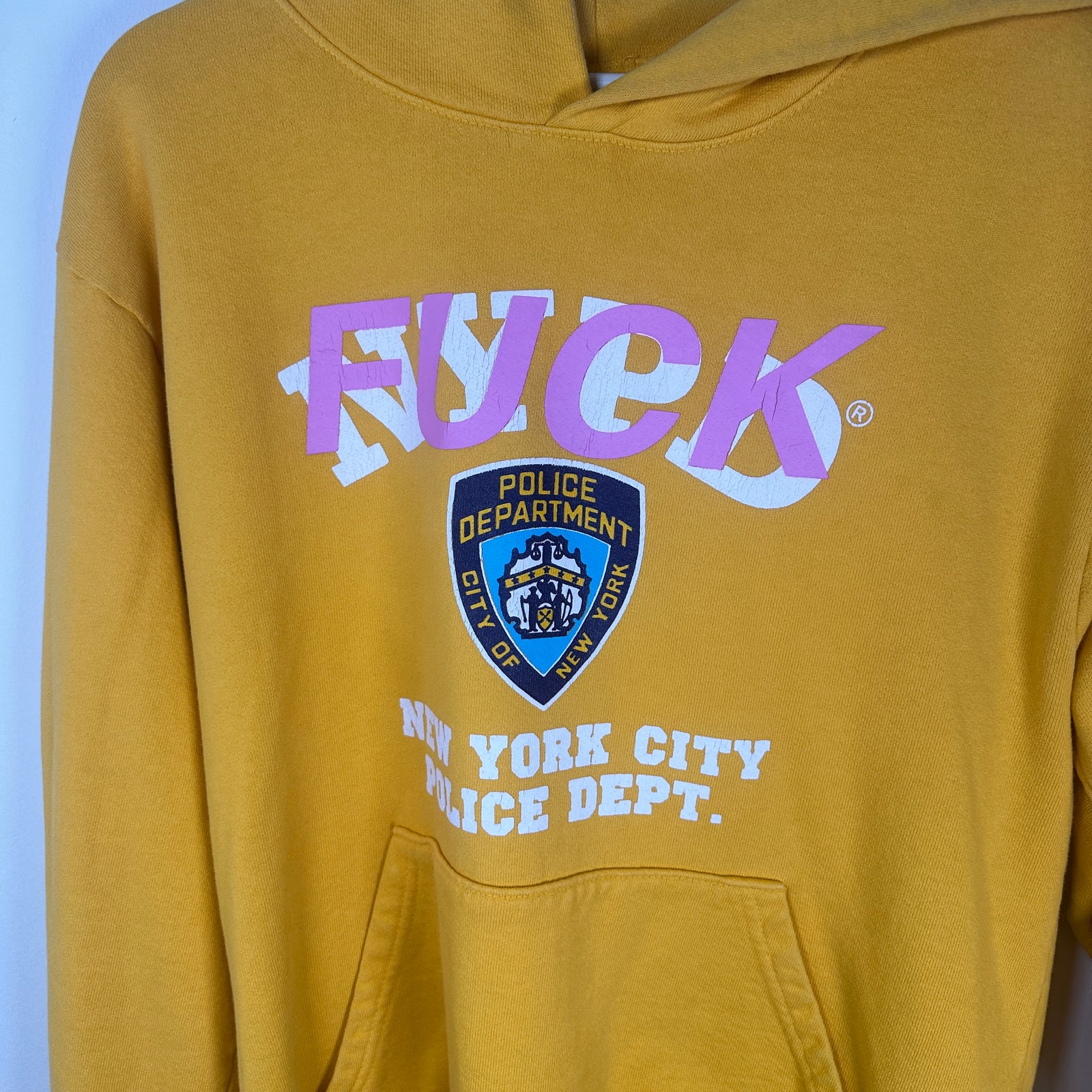 B. Stroy 'Fuck' Yellow Hoodie Size S