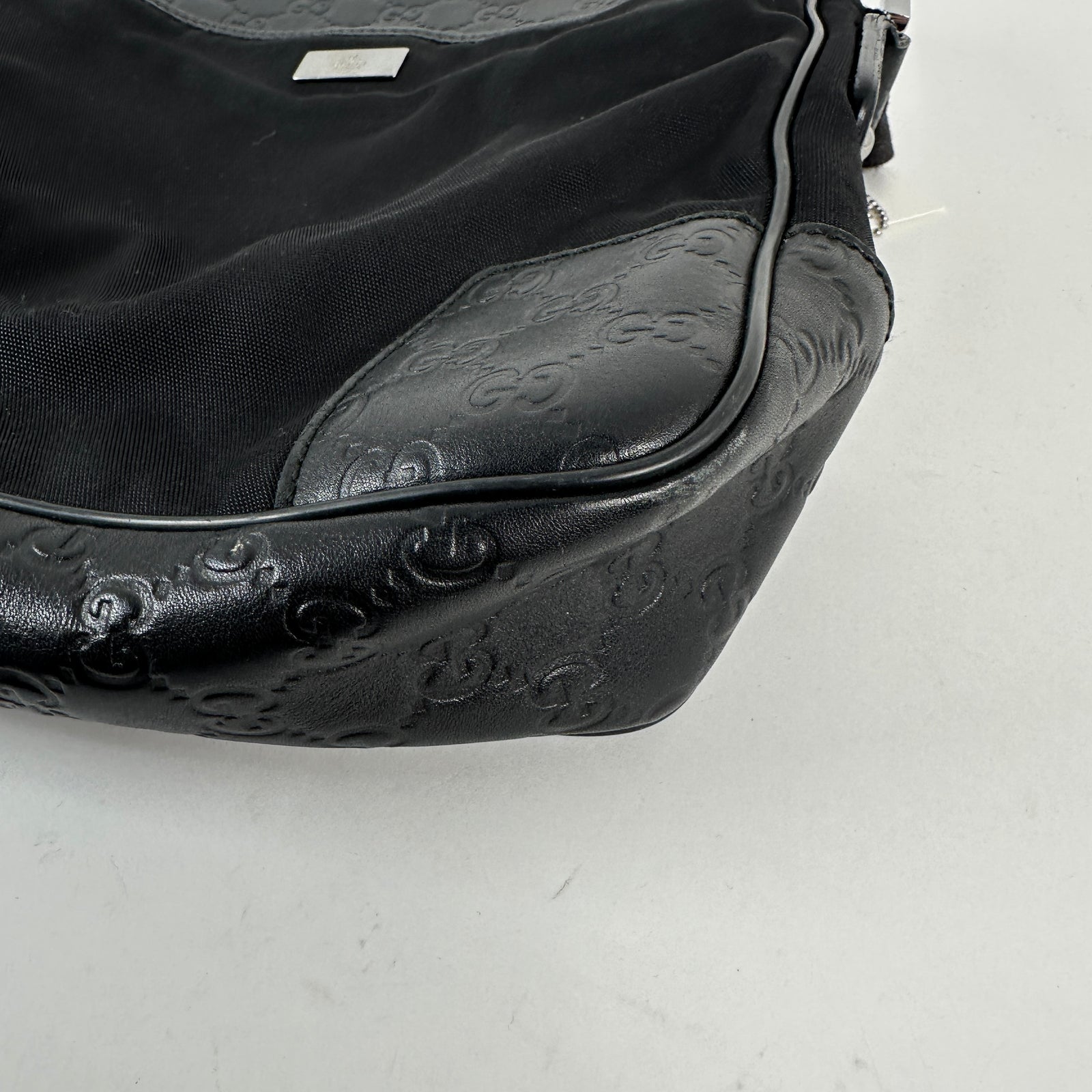 Gucci Black Leather Embossed Cross Body