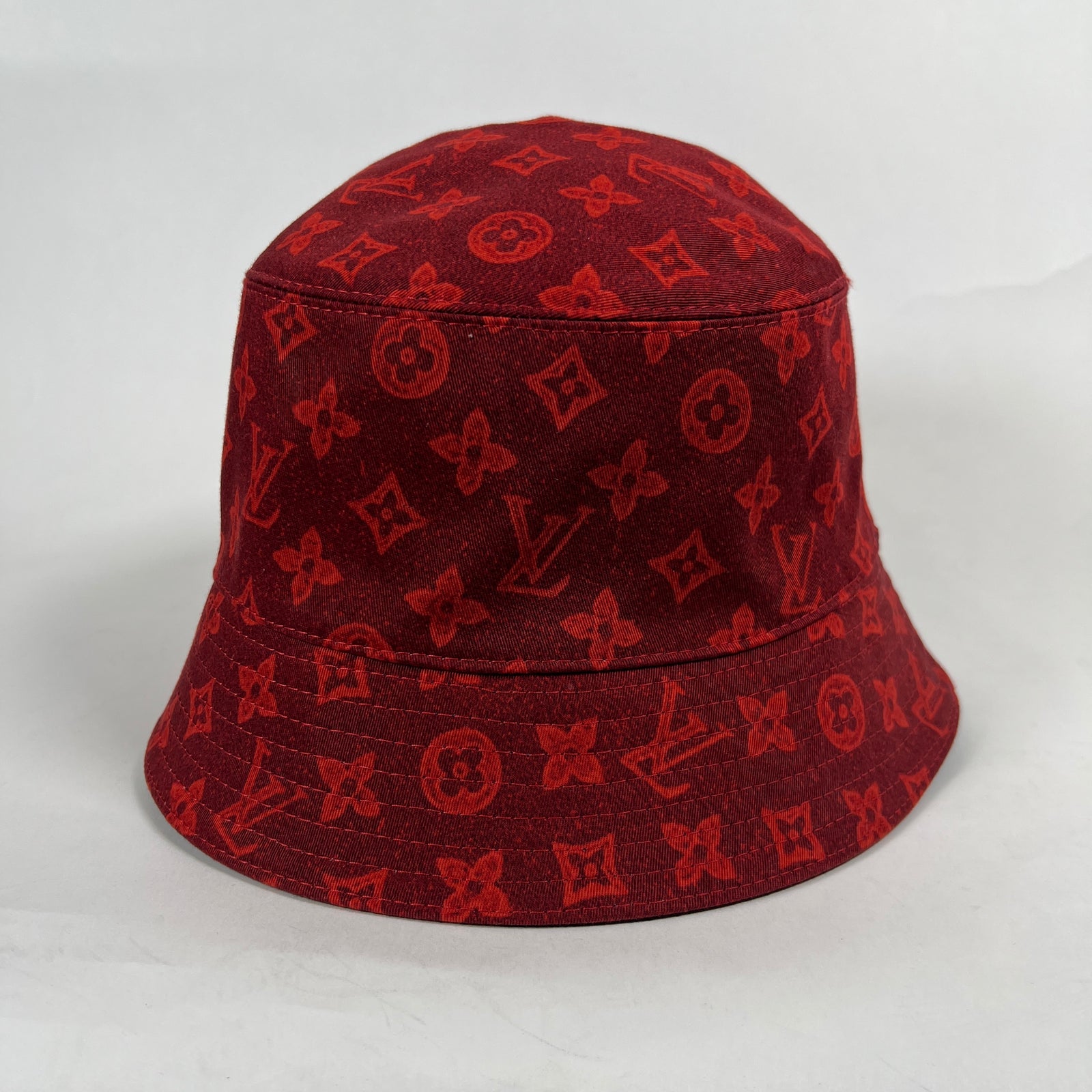 Louis Vuitton Monogram Red Reversible Bucket Hat