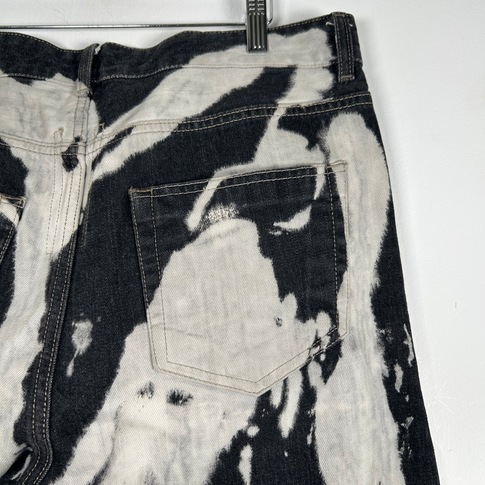 Rick Owens FW16 Bleach Vomit Torrence Cut Jeans Size 34