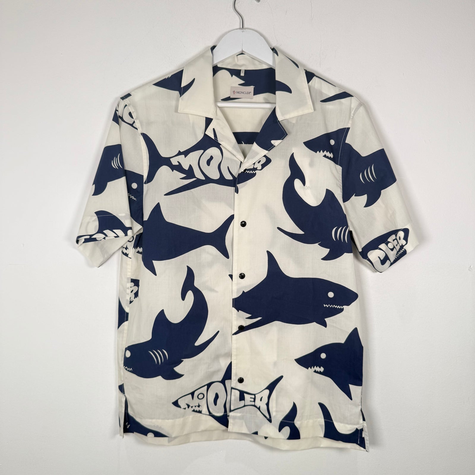 Moncler Shark Nylon Camp Shirt Size S