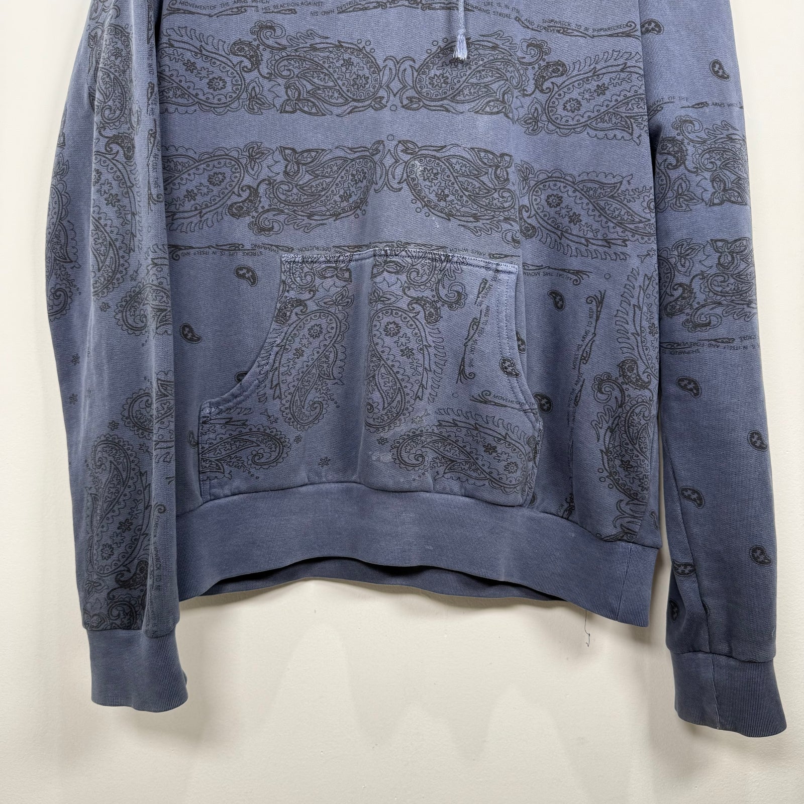 Raf Simons AW04 Blue 'Waves' Paisley Hoodie Size 48