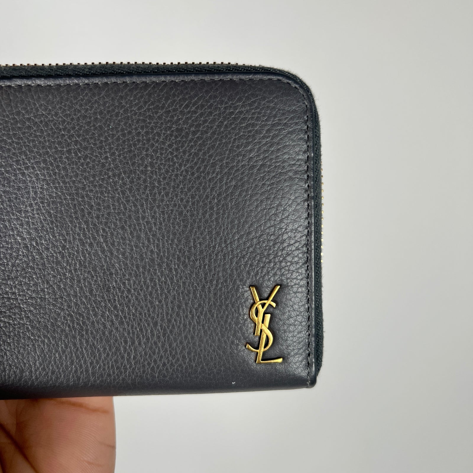 Saint Laurent Grey Zip-Around Wallet