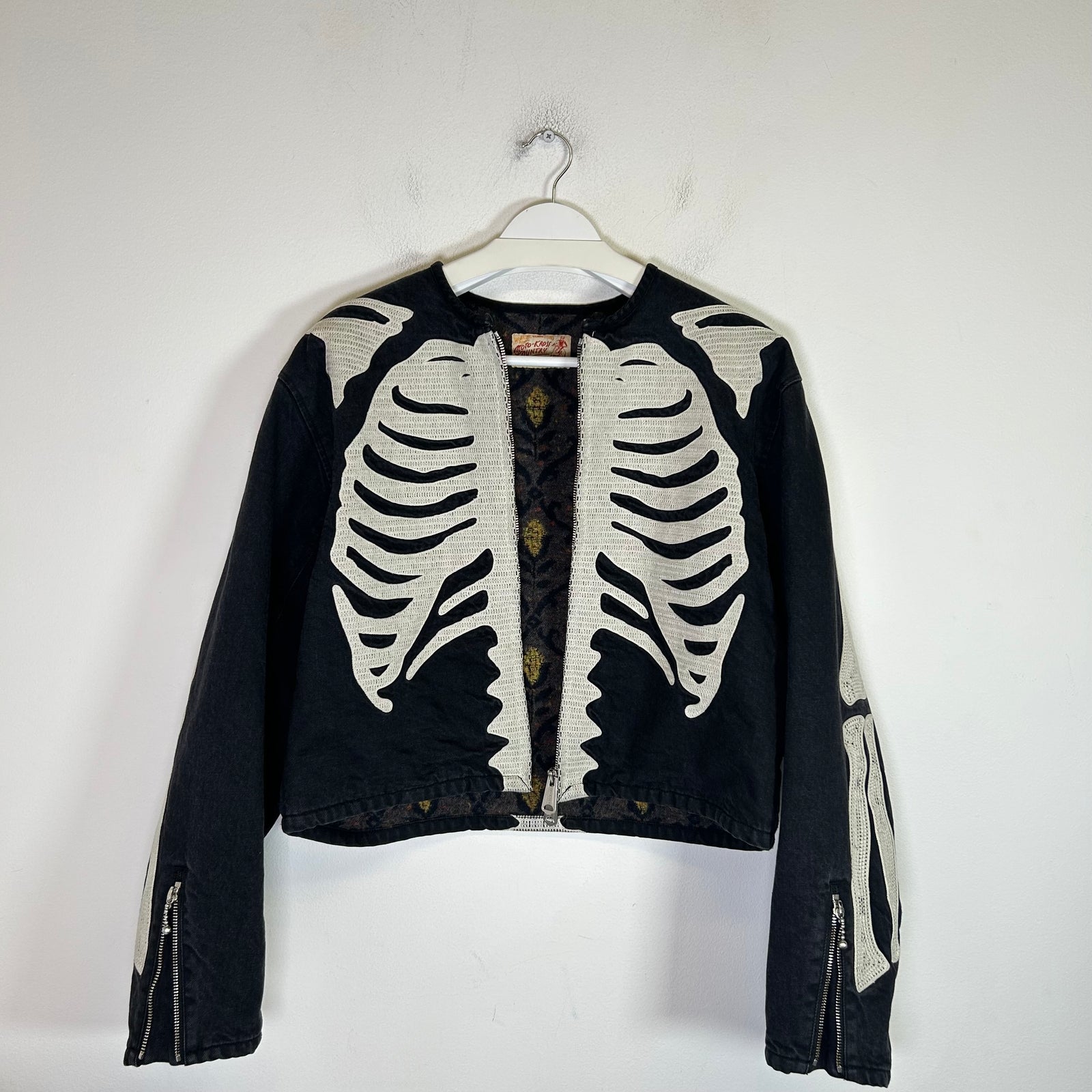 Kapital Kountry Black Denim Motorcross Jacket Size 3