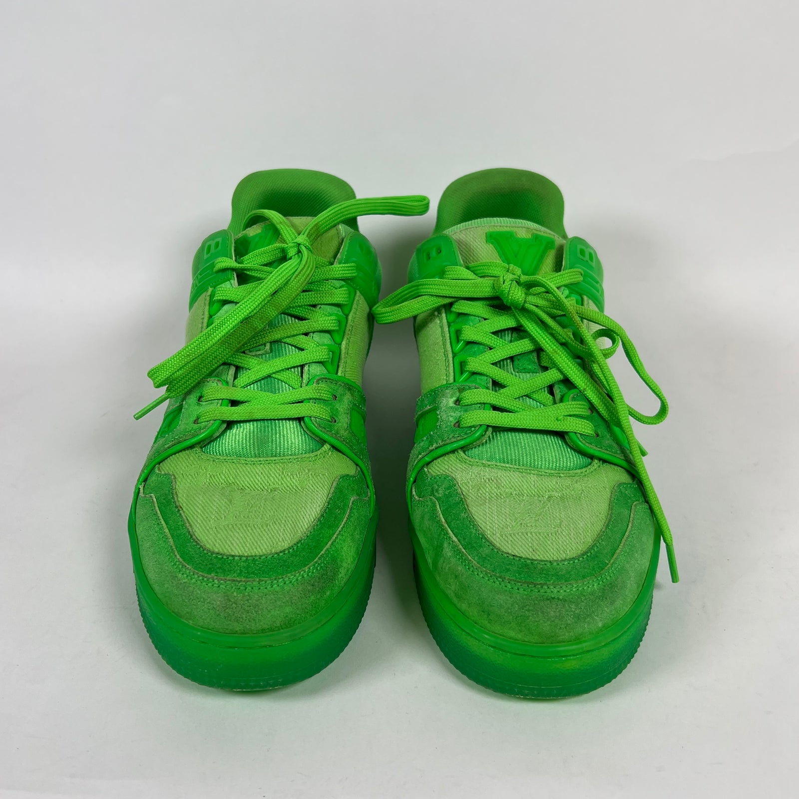 Louis Vuitton Green Canvas Trainers Size 8