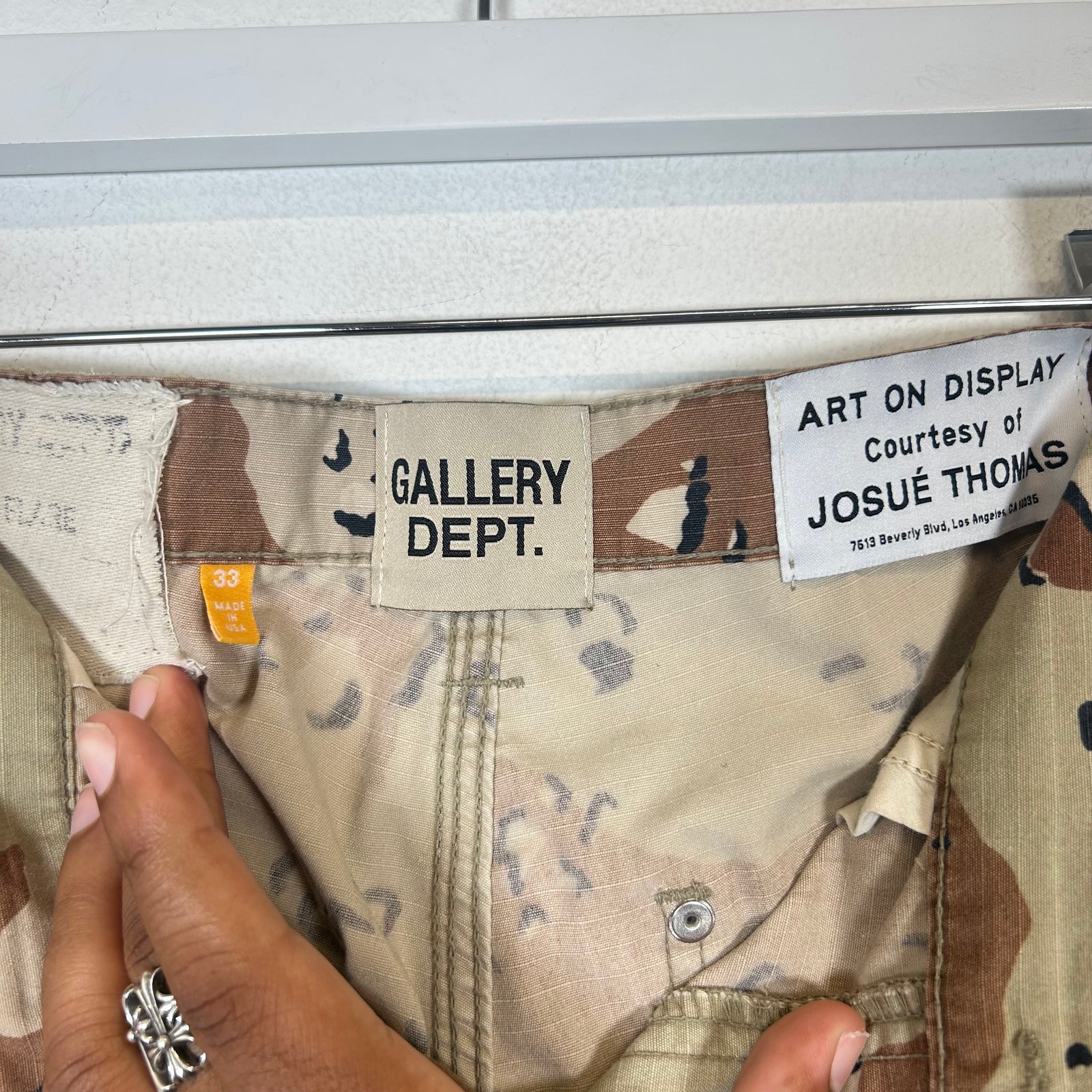 Gallery Dept Chocolate Chip Camo Flared Carpenter Pants Size 33