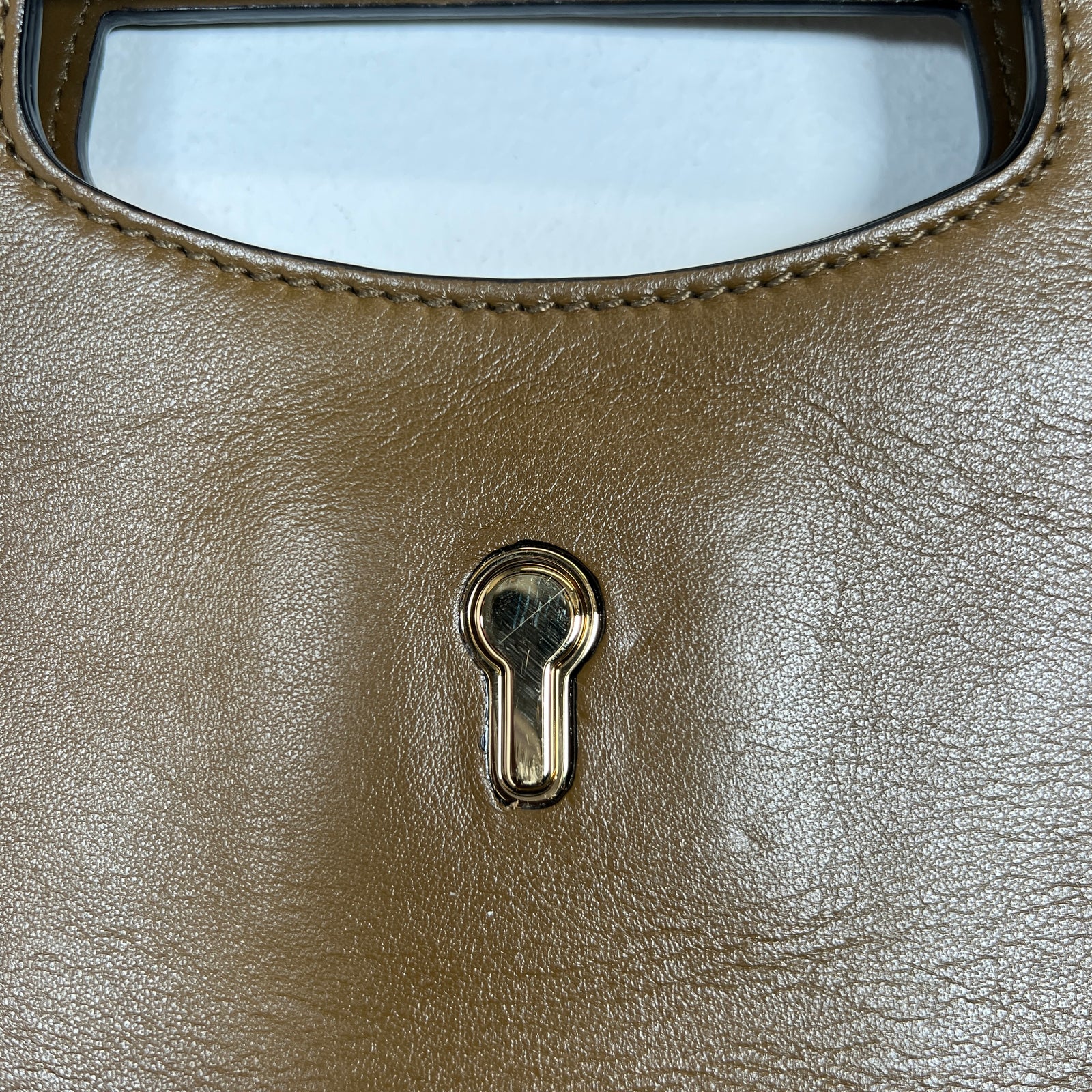 Bally Khaki Gold Leather Shoulder Bag
