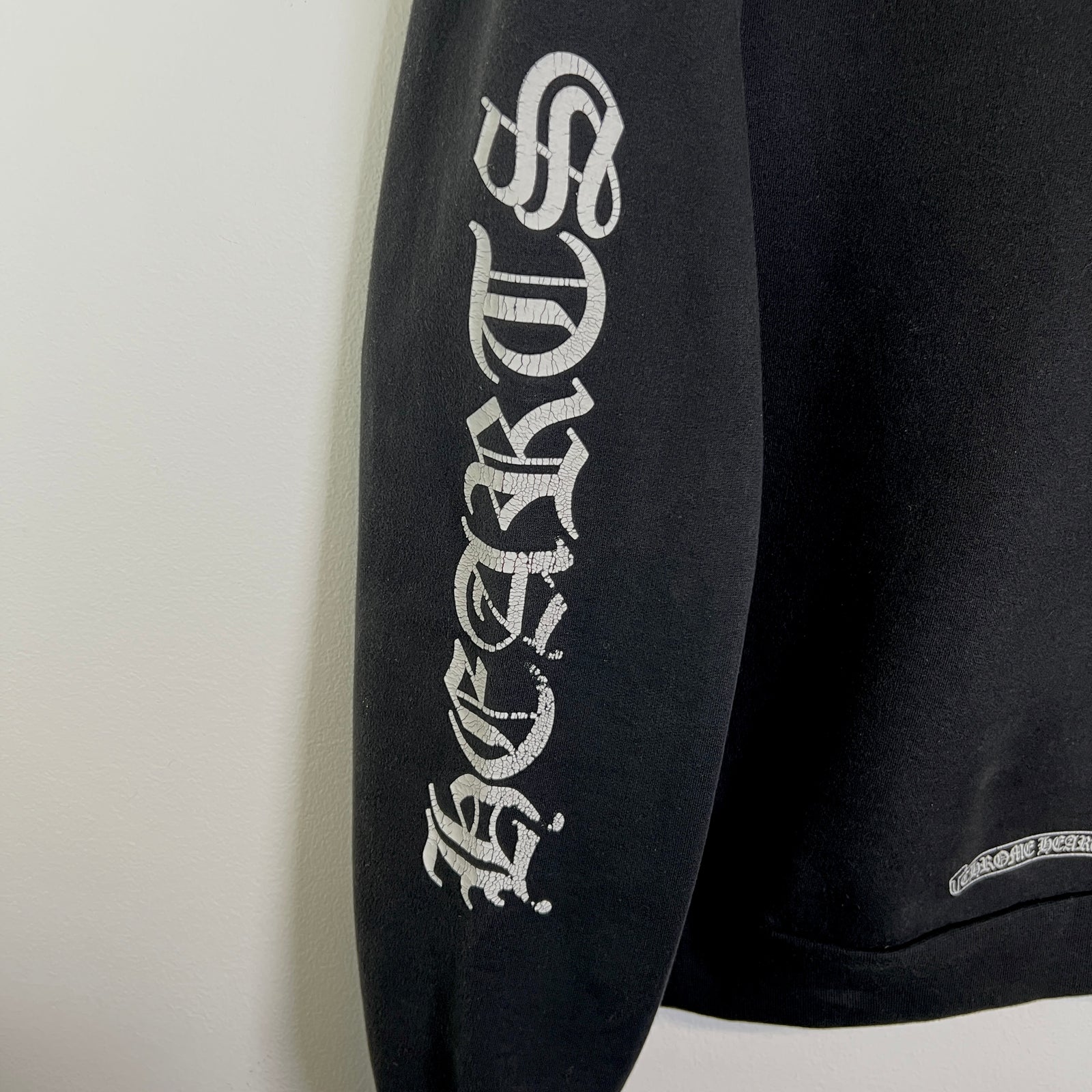 Chrome Hearts Black Vertical Logo Hoodie Size L