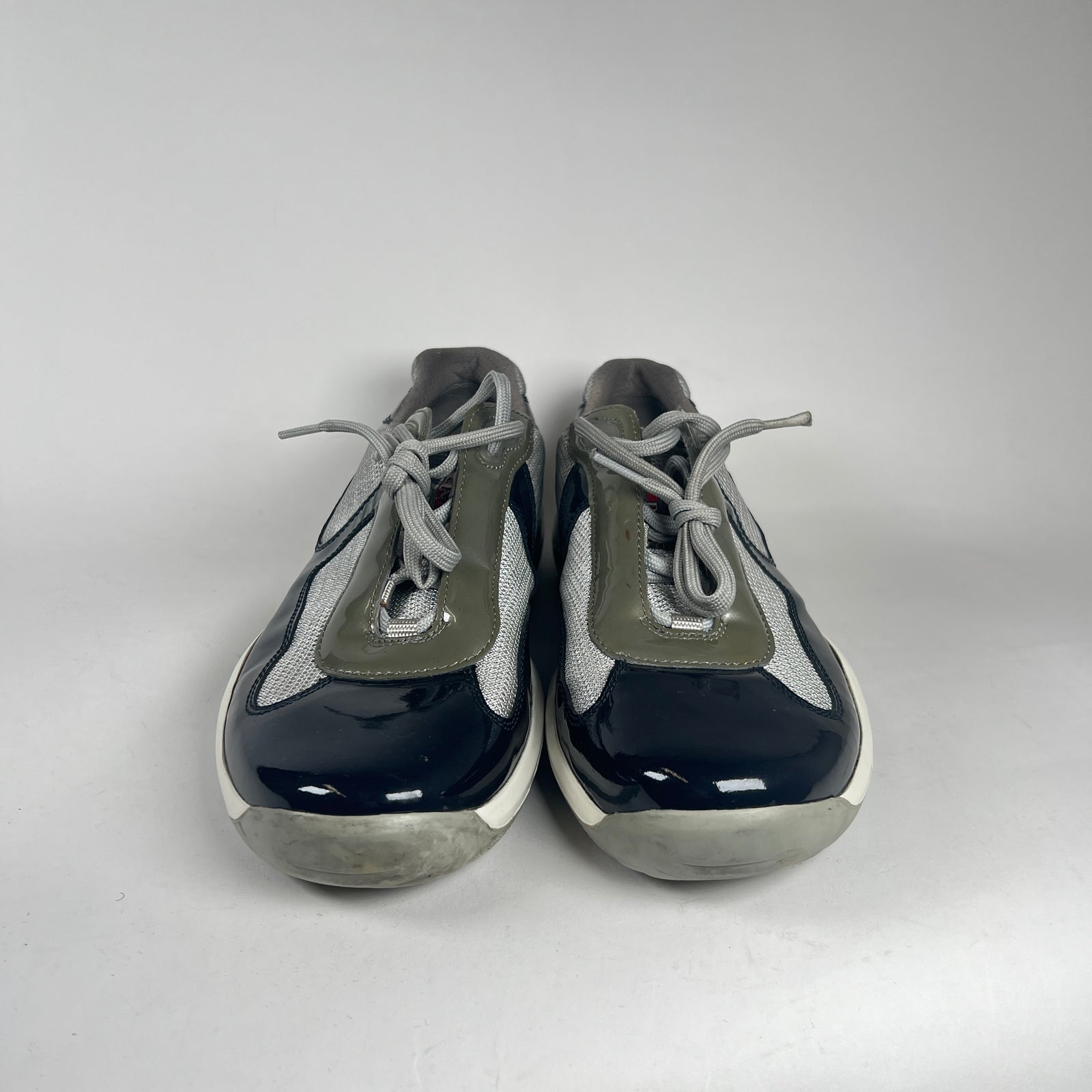 Prada Navy Vintage Patent Leather Cups Size 11.5