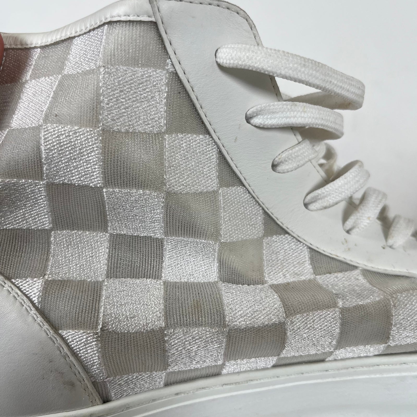Louis Vuitton White Damier Tattoo High Tops LV 9