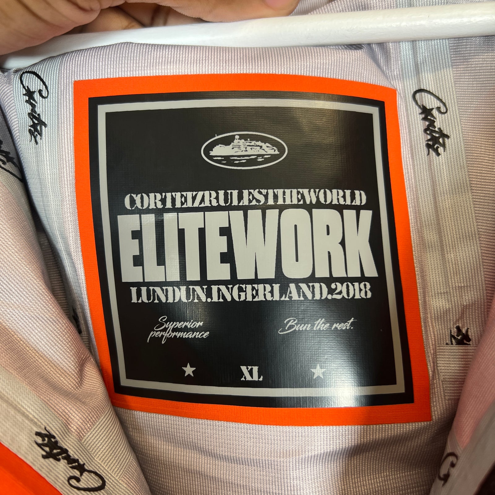 Corteiz Orange Elitework Waterproof Shell Jacket Size XL