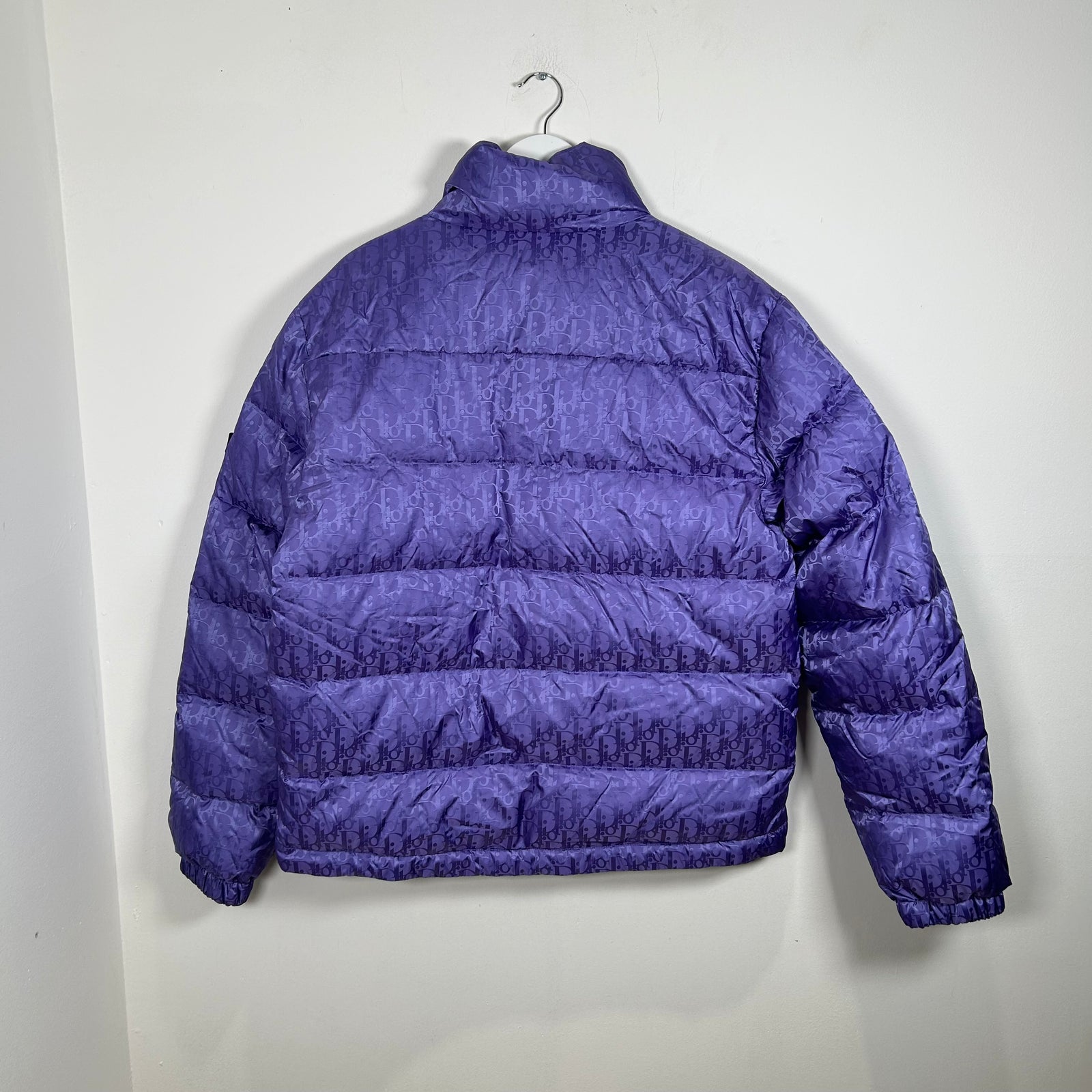 Dior Oblique Purple Puffer Jacket Size 50