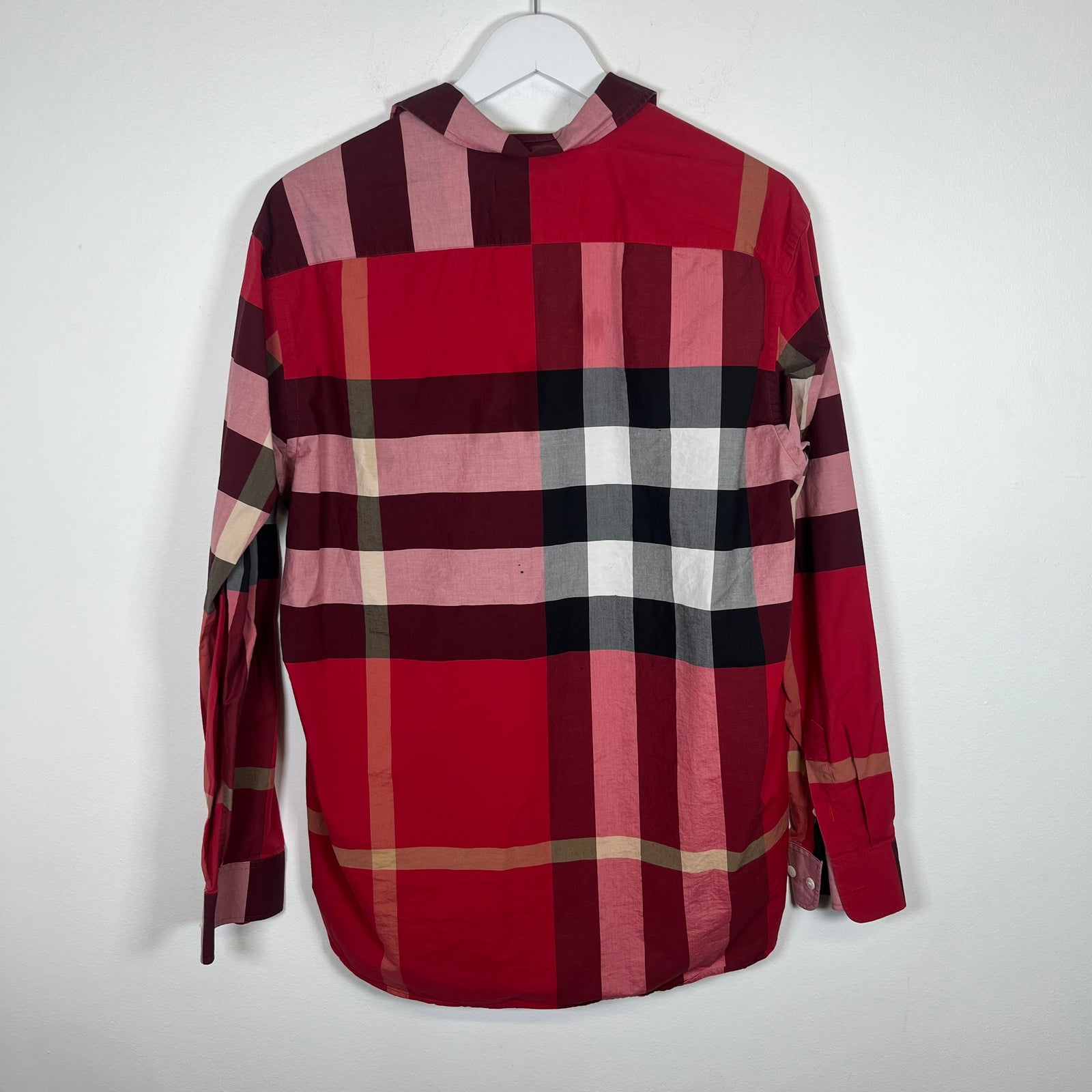 Burberry London Red Check LS Button Up Sz XL