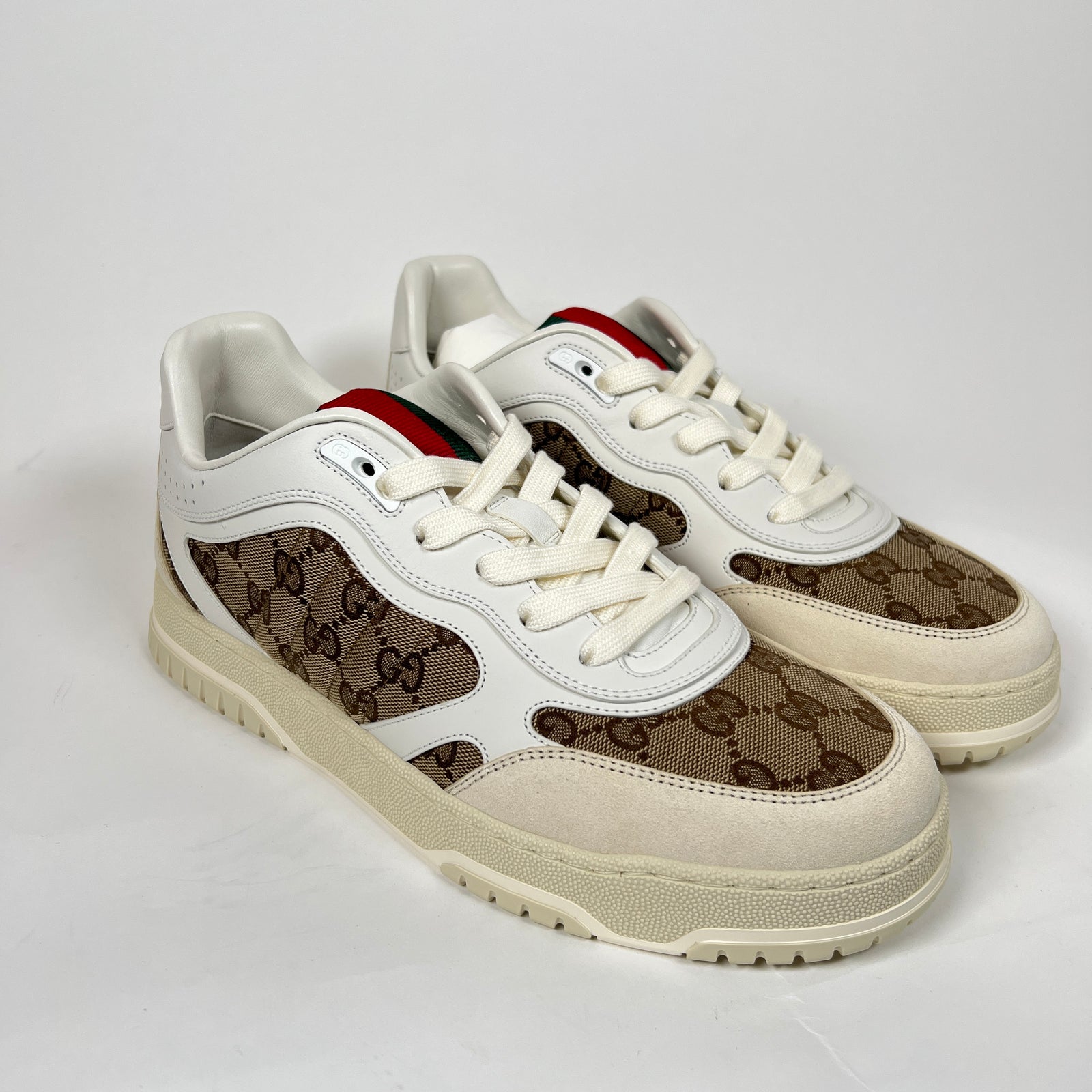 Gucci White/Beige GG Re-Web Sneaker Size GG 8.5
