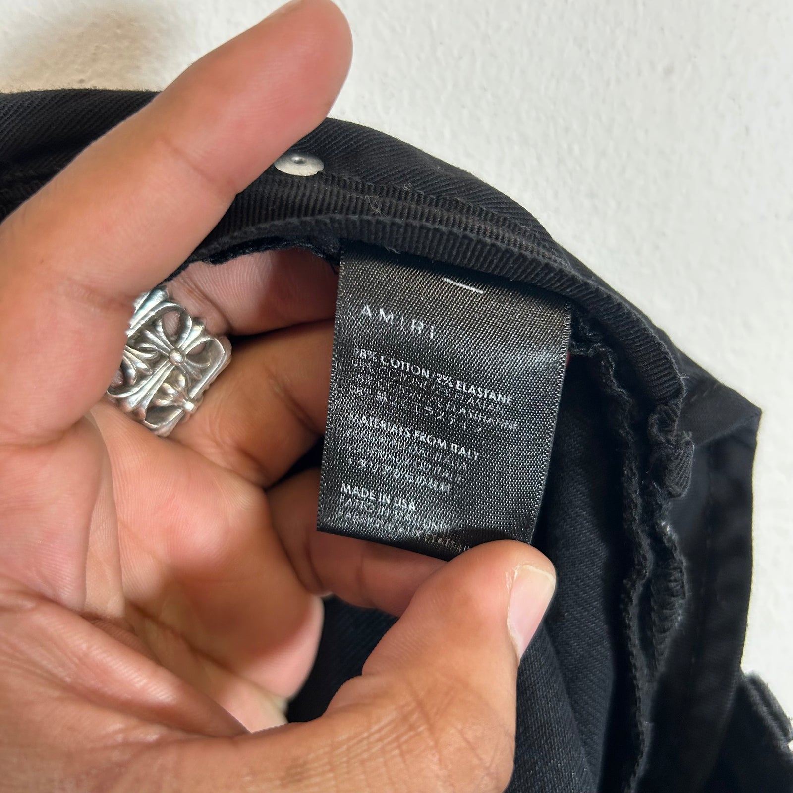 Amiri Black Washed Skinny Jeans Size 31