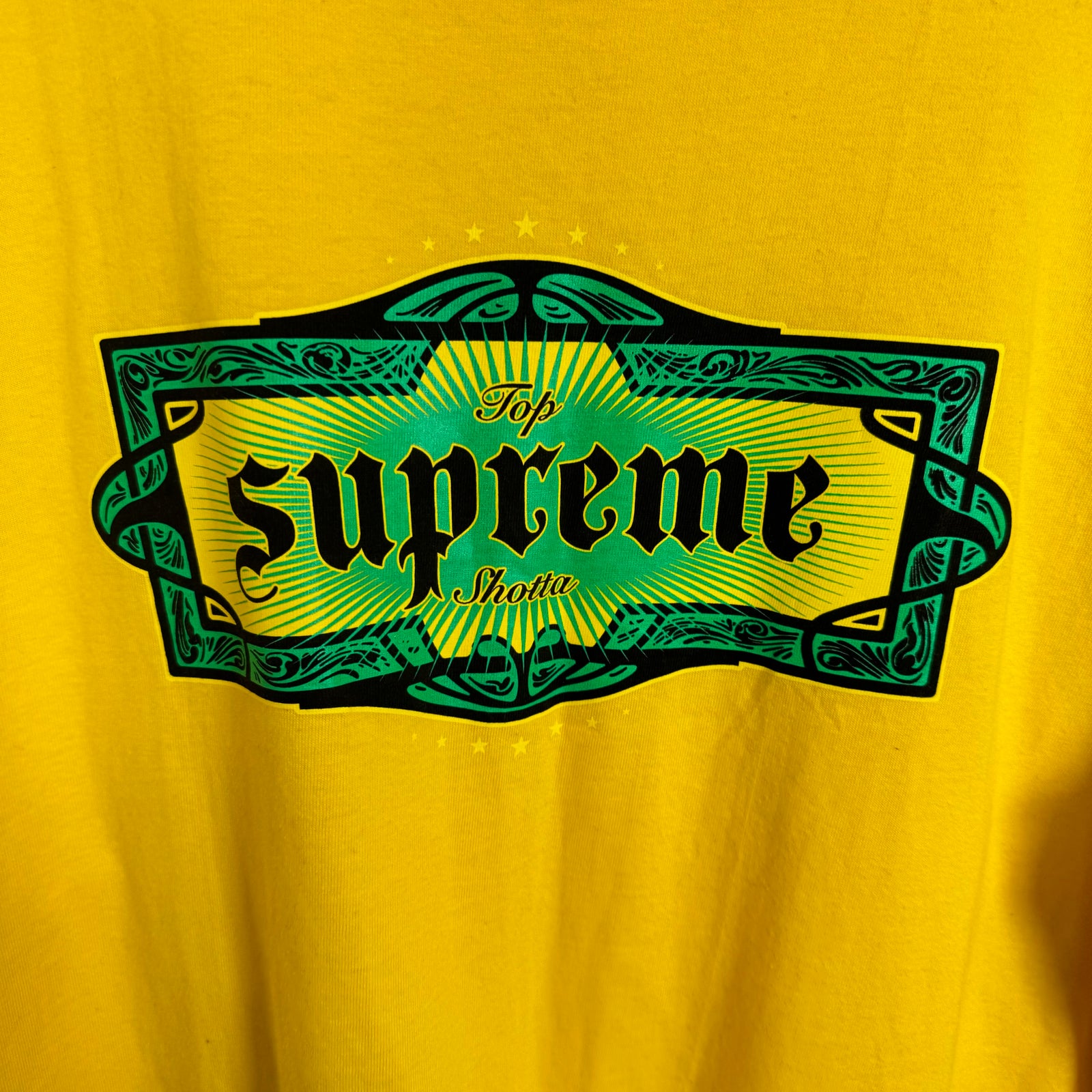 Supreme Yellow/Green Logo T-shirt Size XL