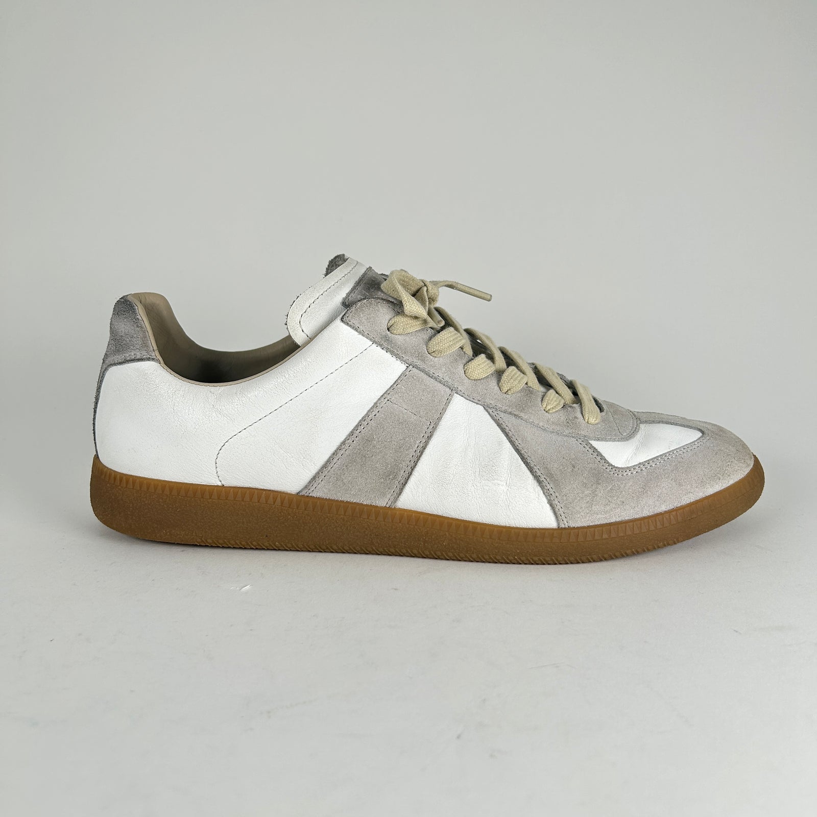 Maison Margiela White/Gray GAT Low-Top Sneaker Size 46