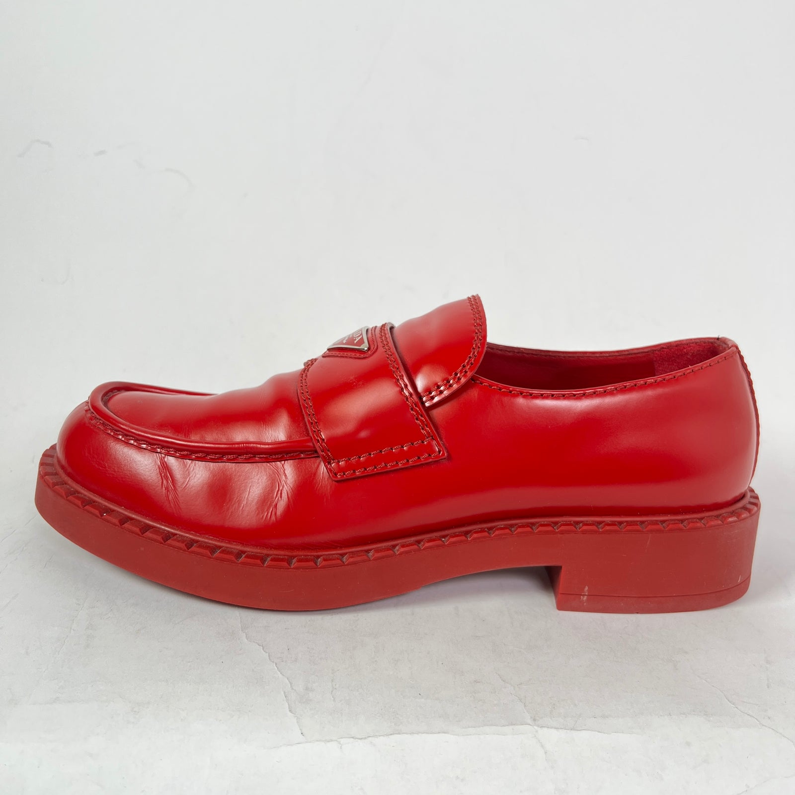 Prada Red Chocolate Loafers
