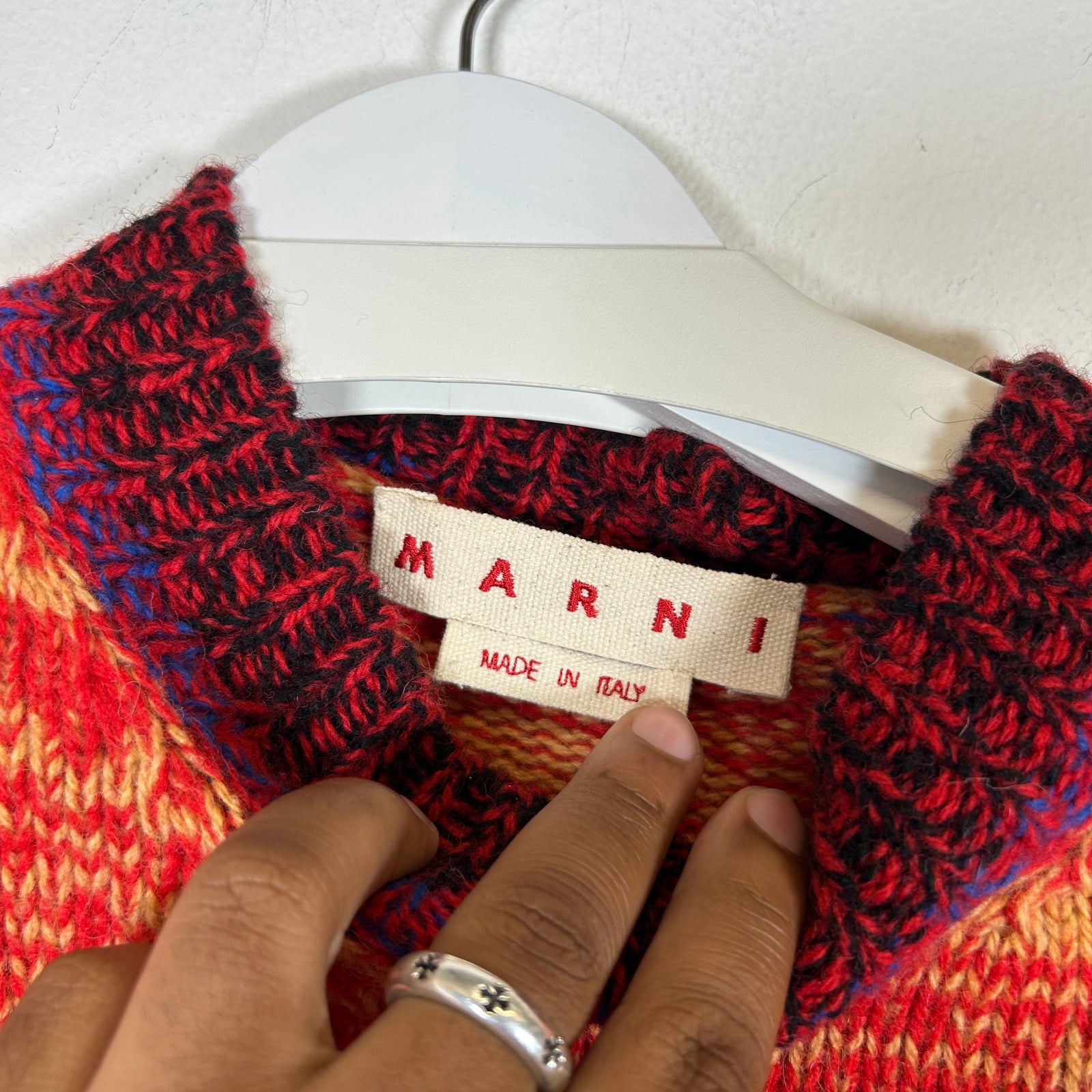 Marni Orange Maglia Wool Sweater Size L
