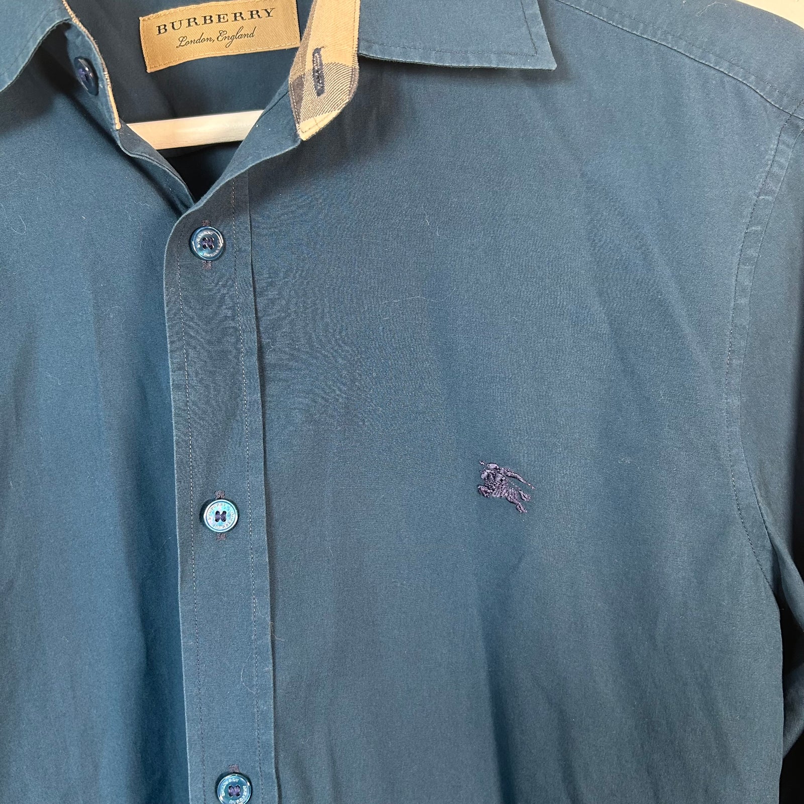 Burberry Blue Button Up Shirt Size S