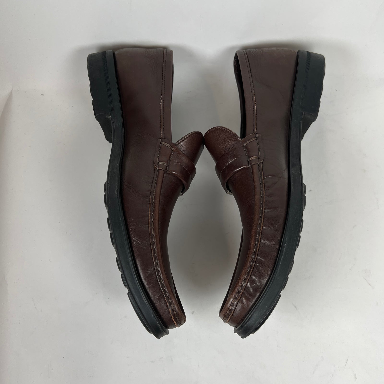 Ferragamo Brown Leather Loafers Size 10.5