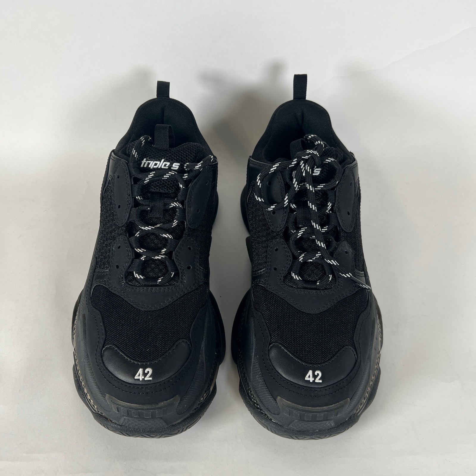 Balenciaga Black Triple S Sneakers Sz 42