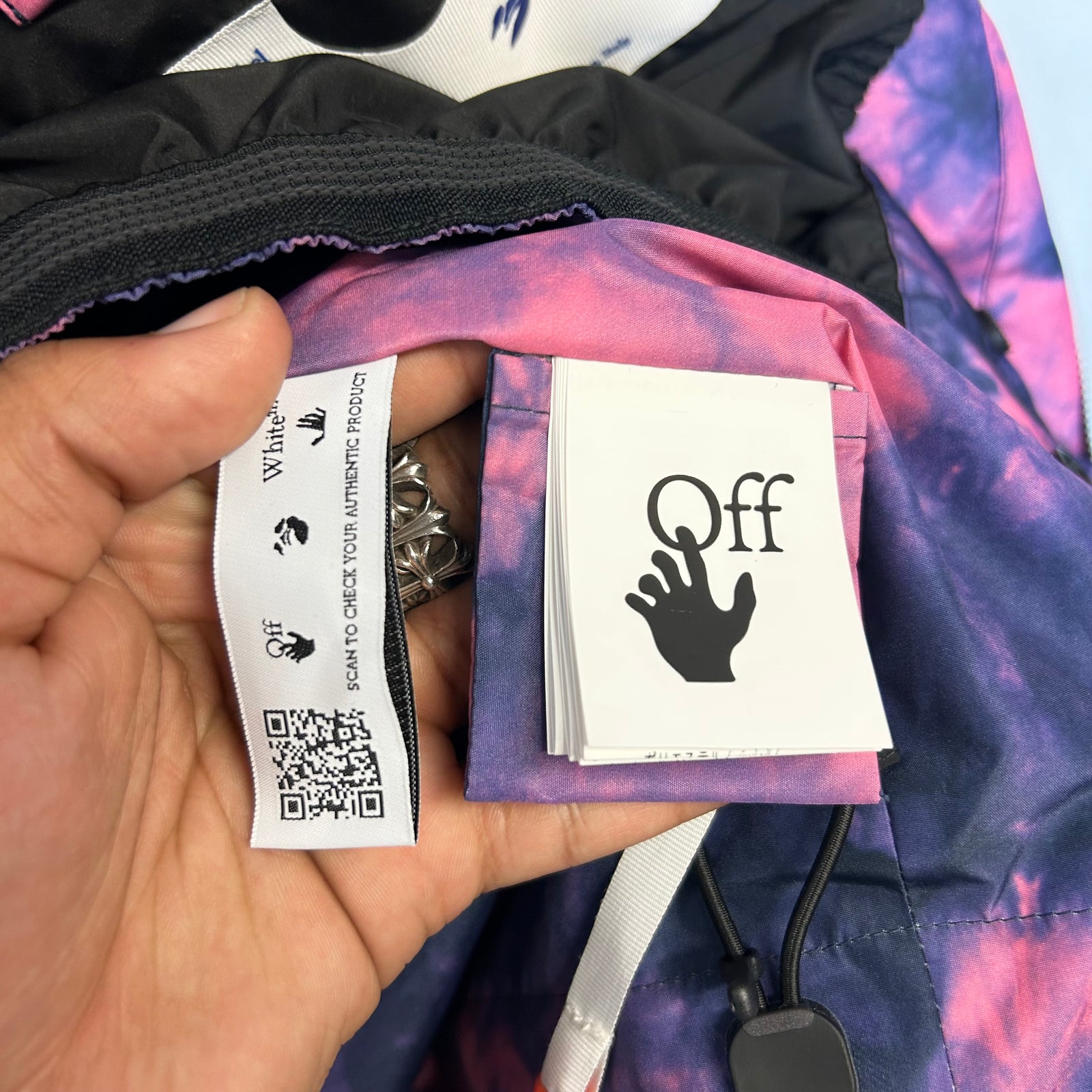 Off-White Fuchsia Tye Dye Arrows Ski Jacket Size XL