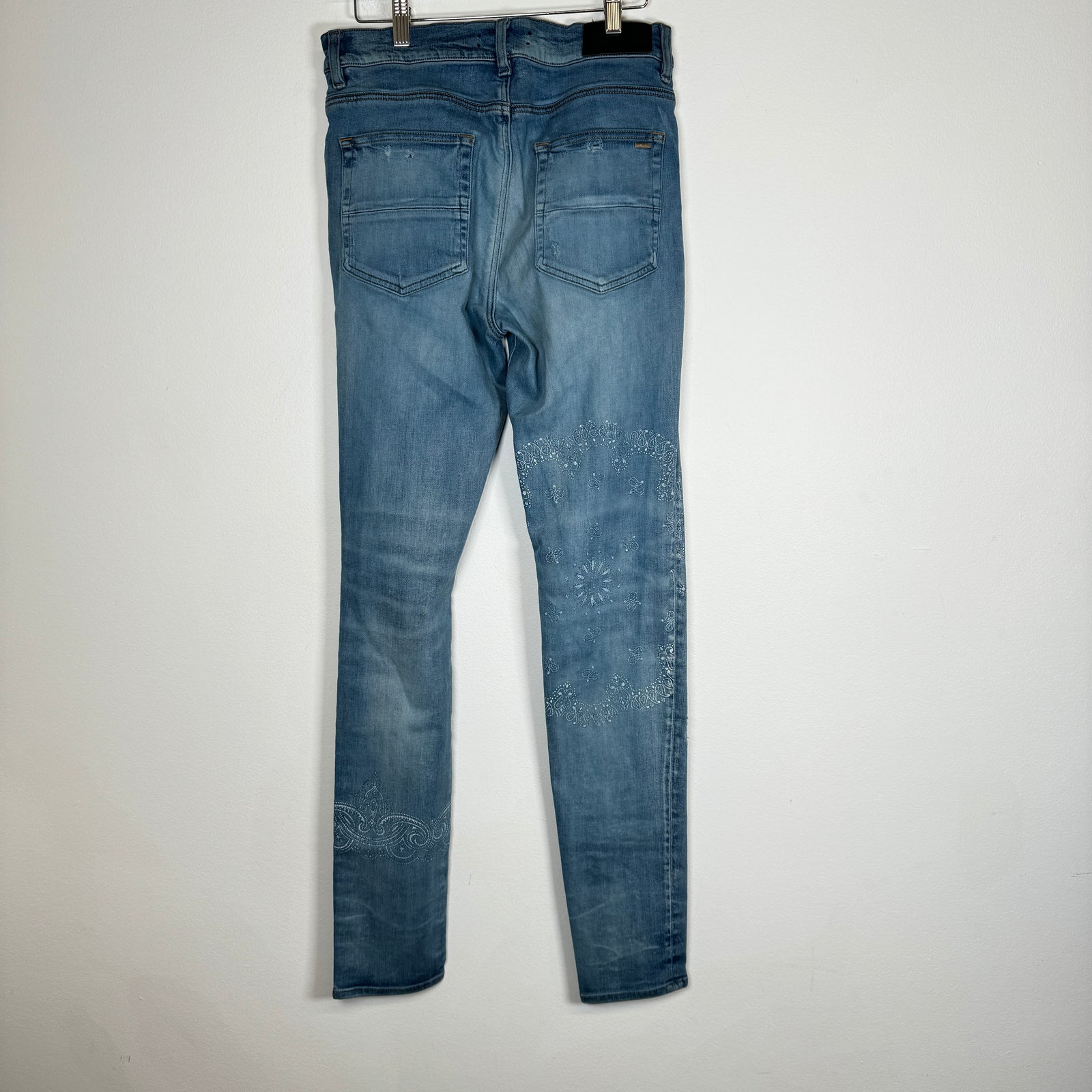 Amiri Paisley Printed Lightwash Jeans Size 33