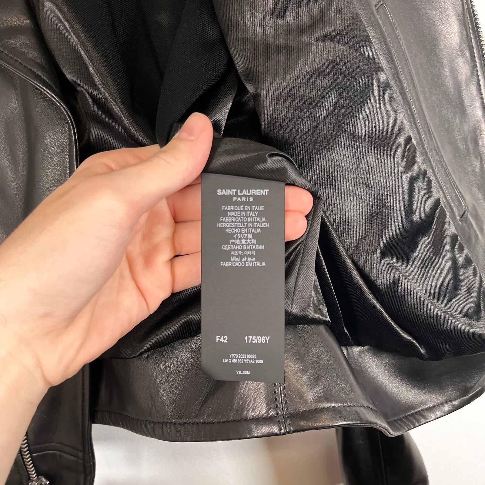 Saint Laurent Plunged Leather Jacket Size XS