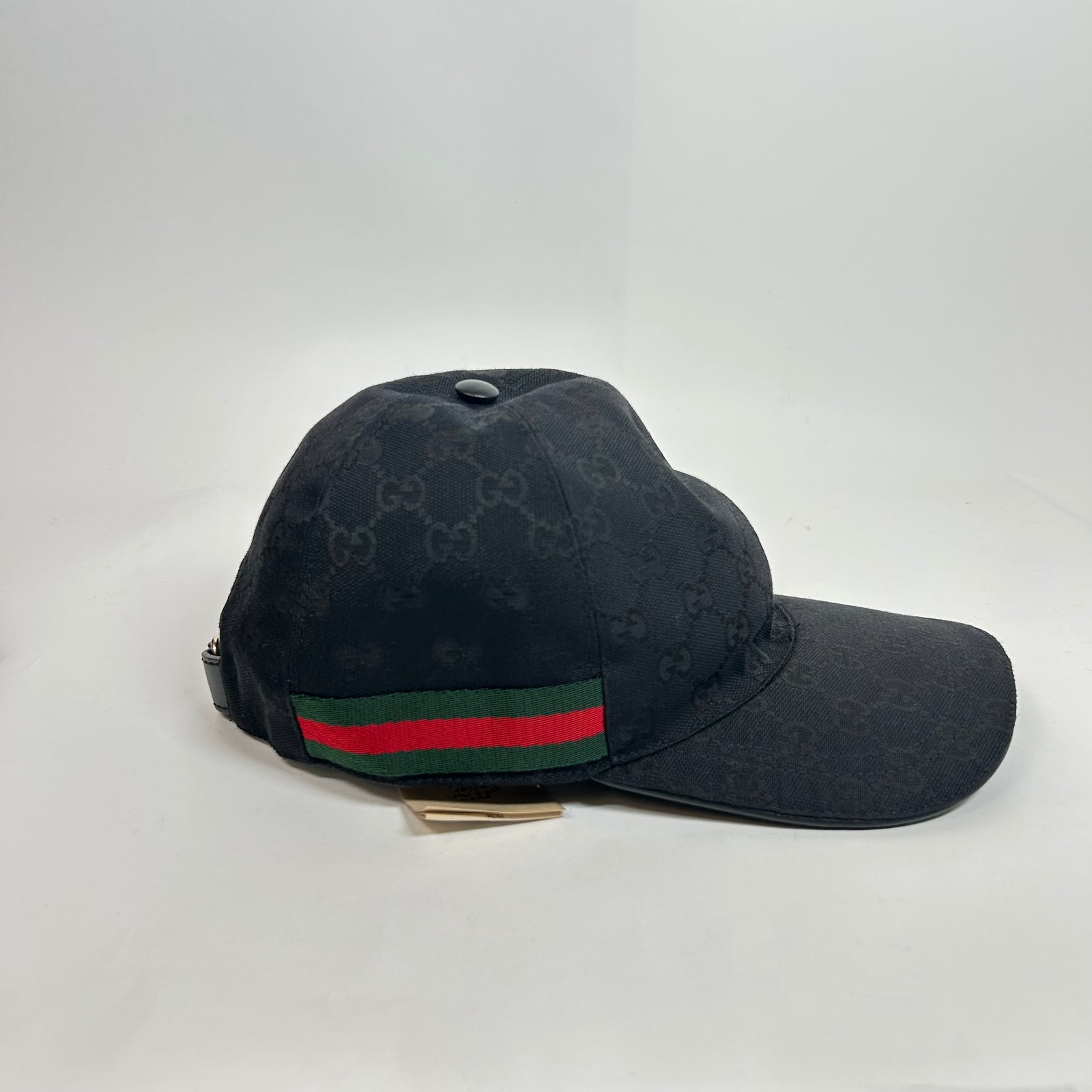 Gucci Black GG Monogram Canvas Cap Size M