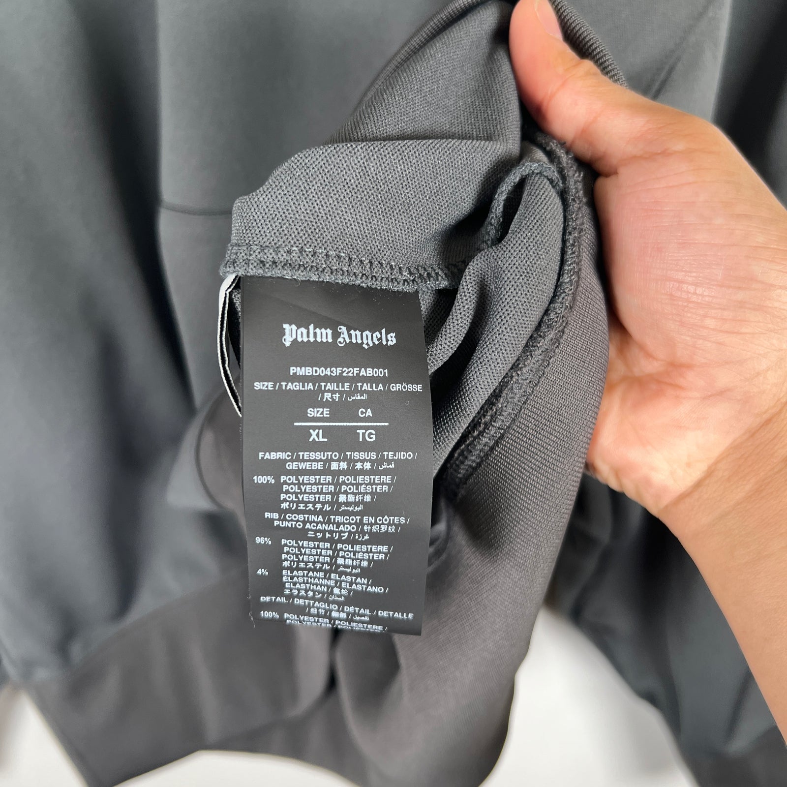 Palm Angels Grey Track Hoodie Size XL