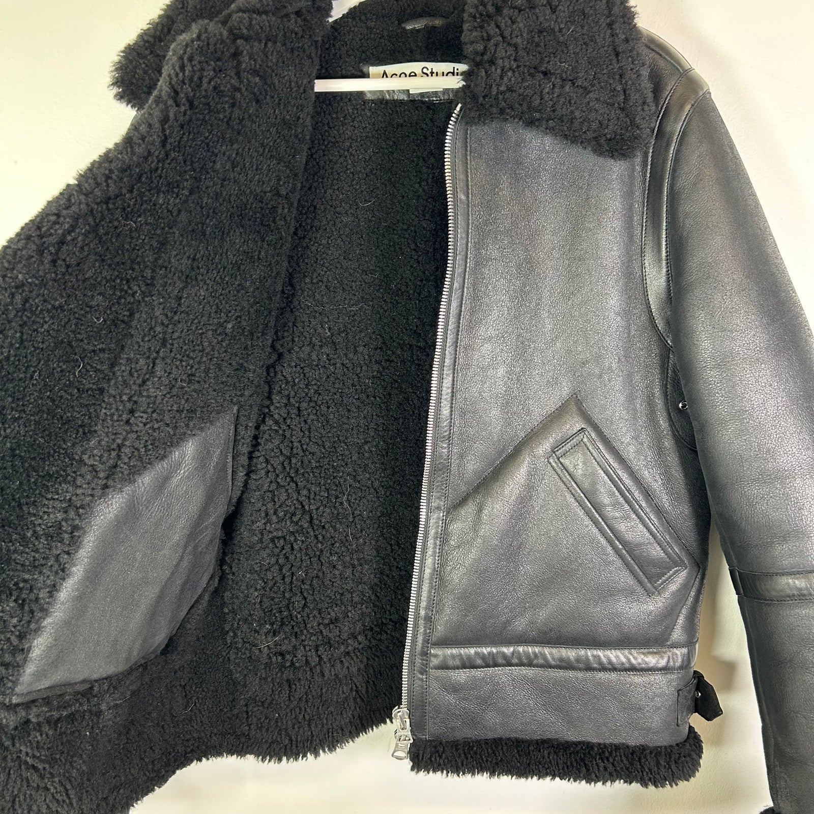 Acne Studios Ian Shearling Leather Jacket