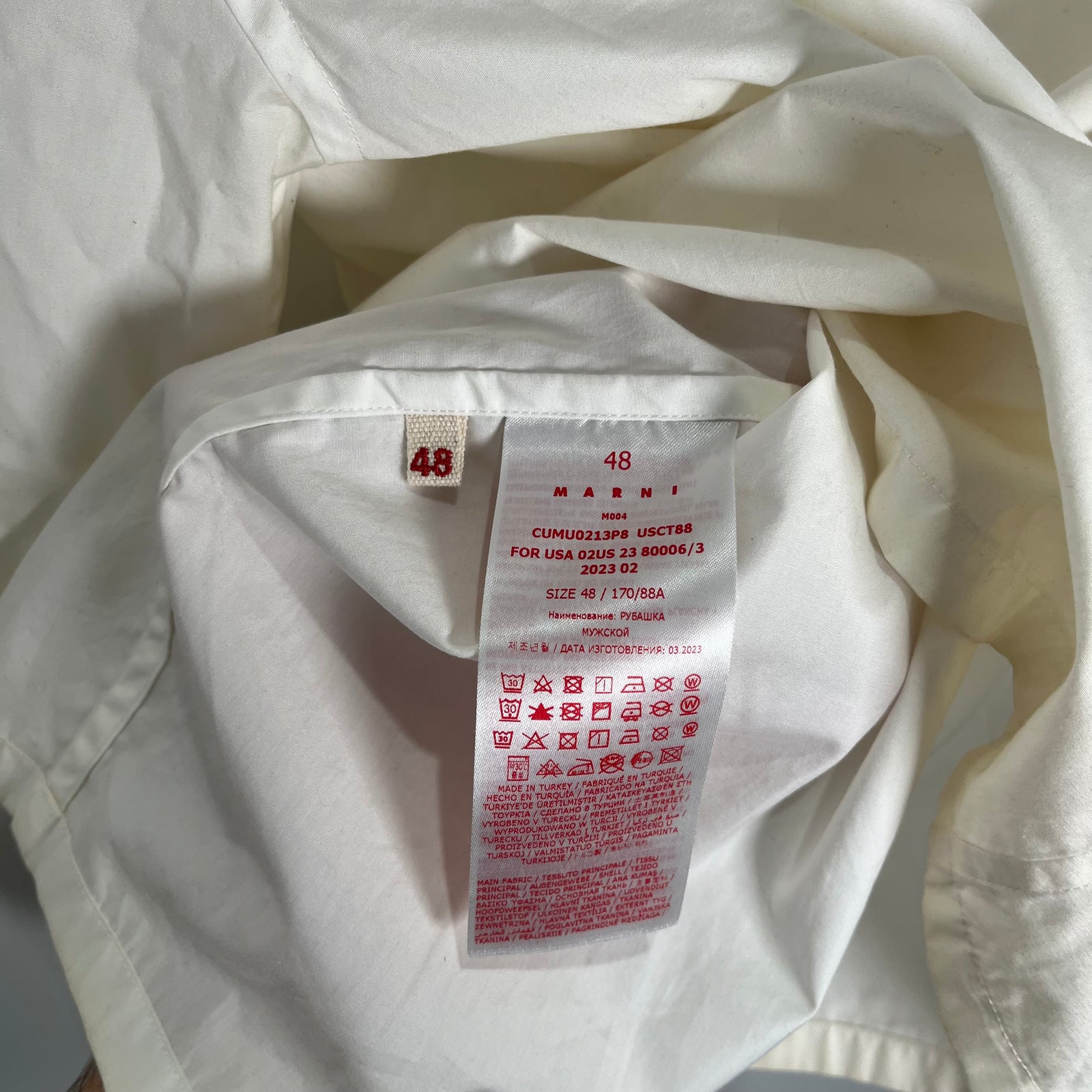 Marni White Camp Shirt Size M